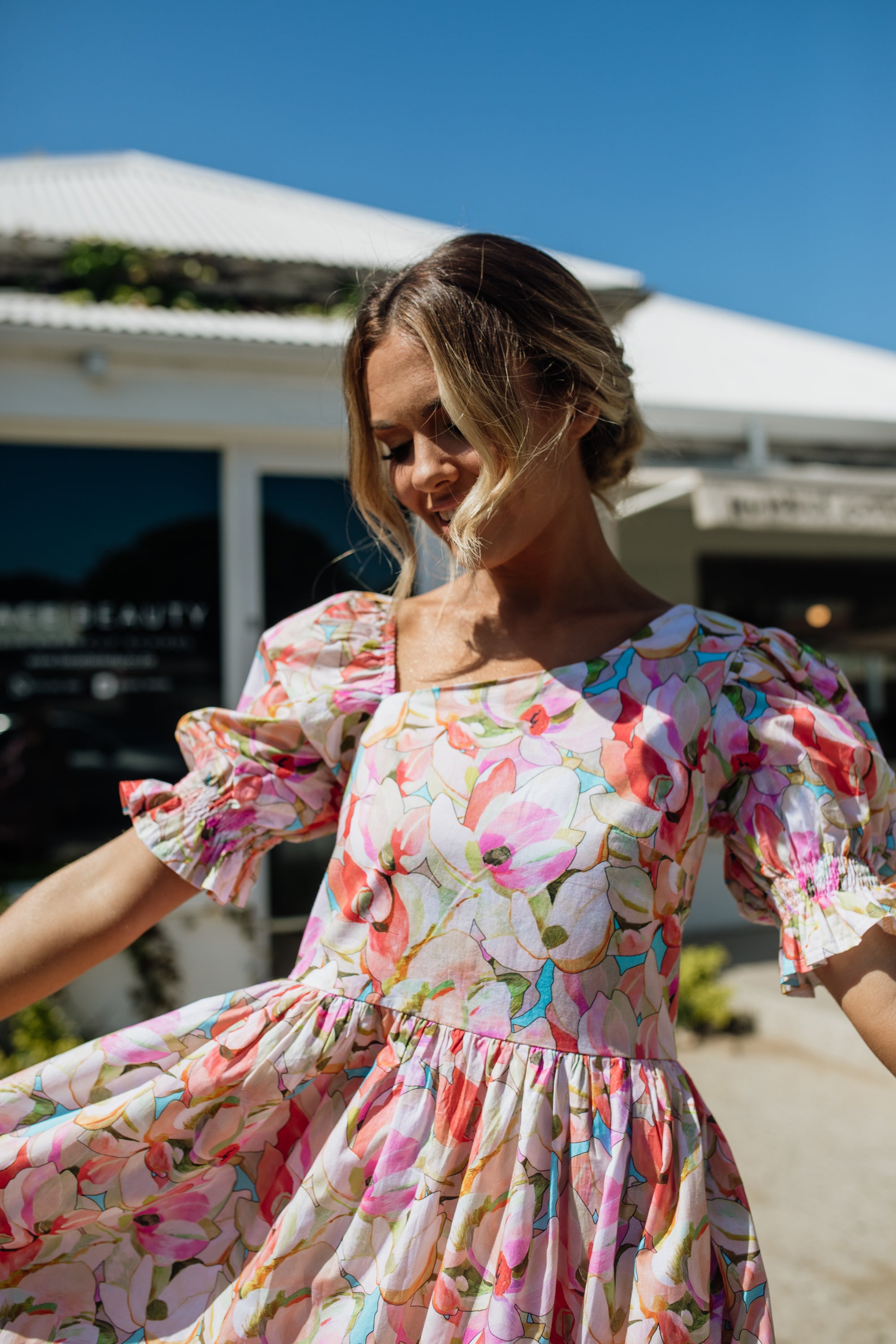 Courtney Dress | Botanical Orchid