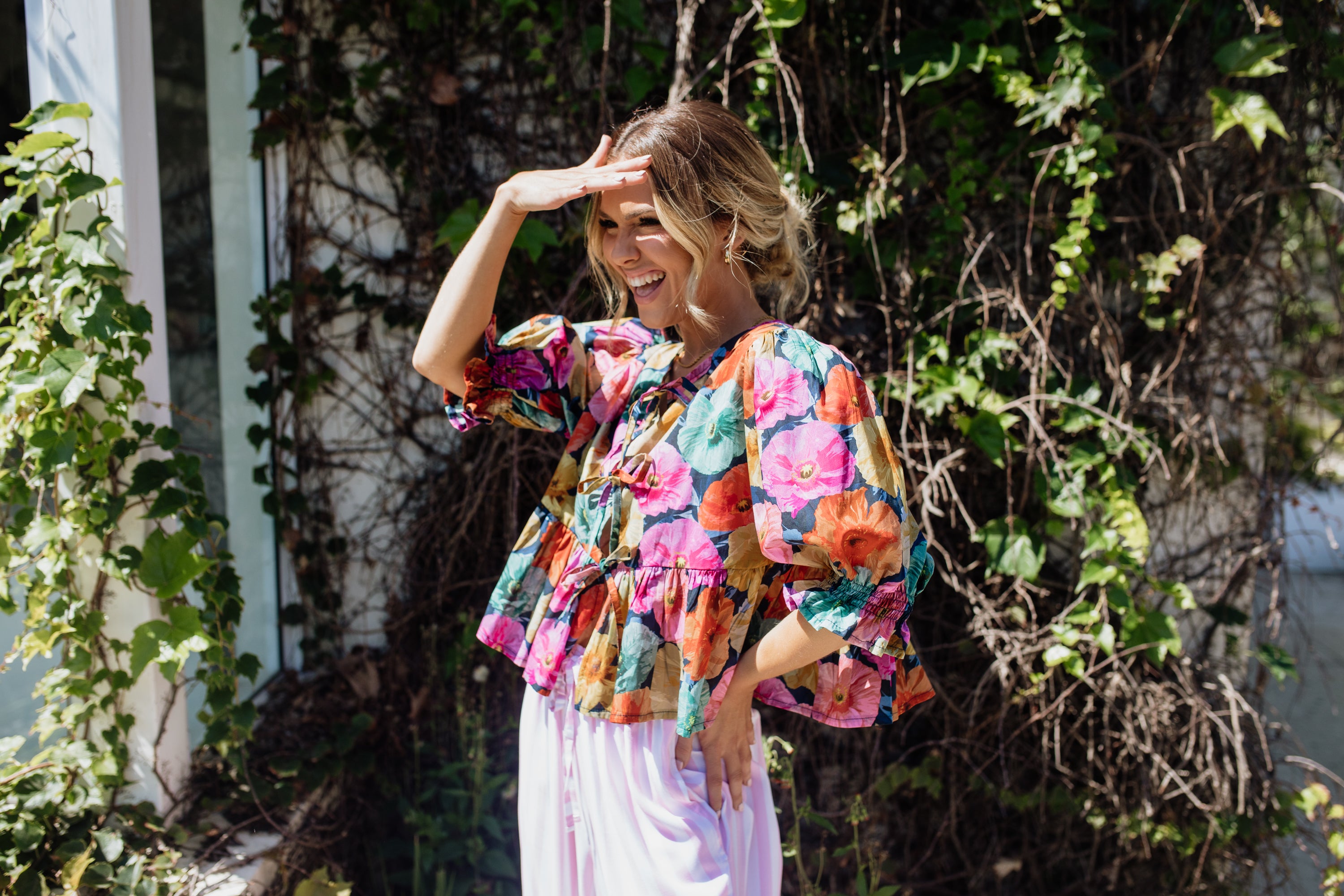 London Short Sleeve Top | Midnight Botanica