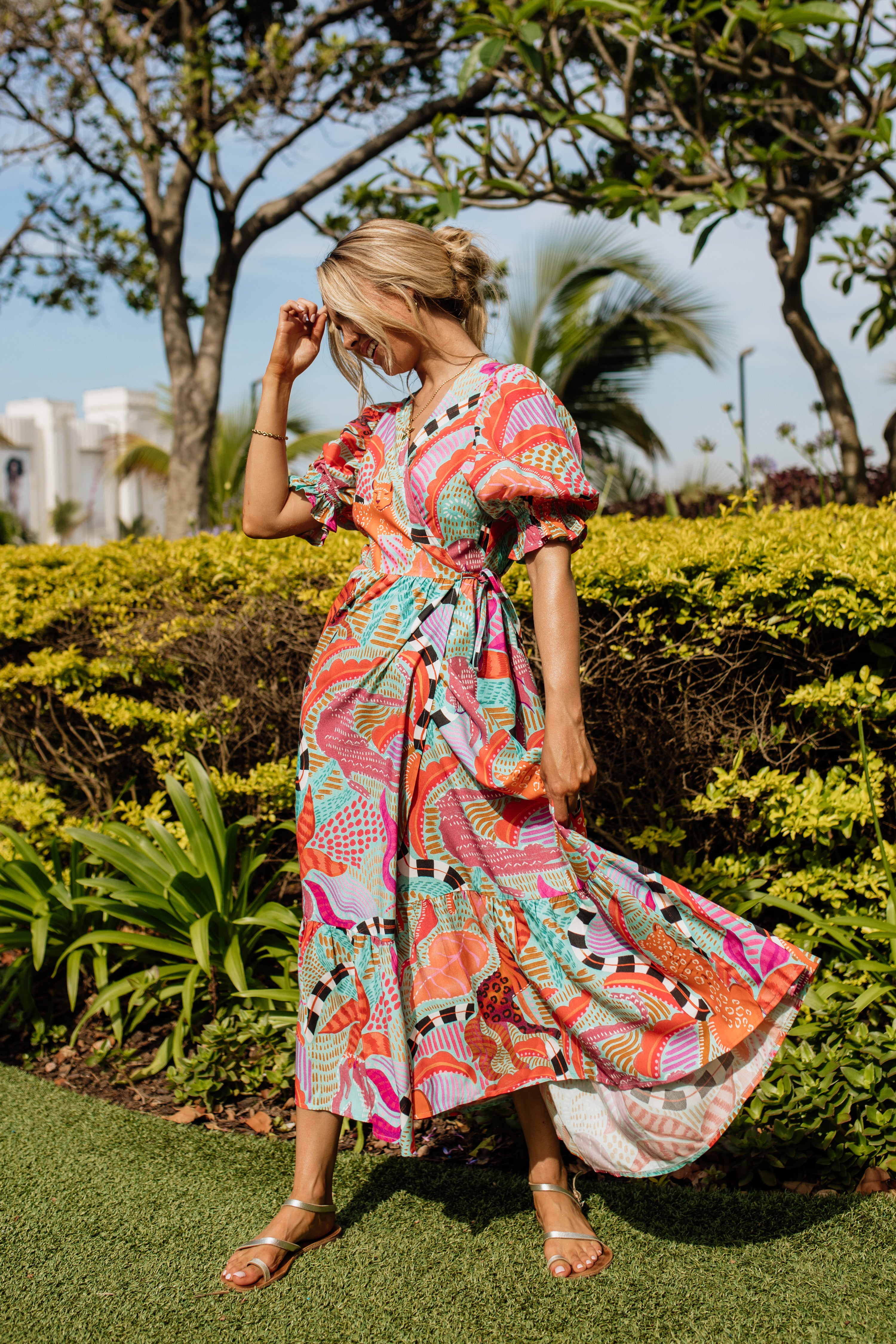 Giulia Wrap Dress | Leopard Oasis