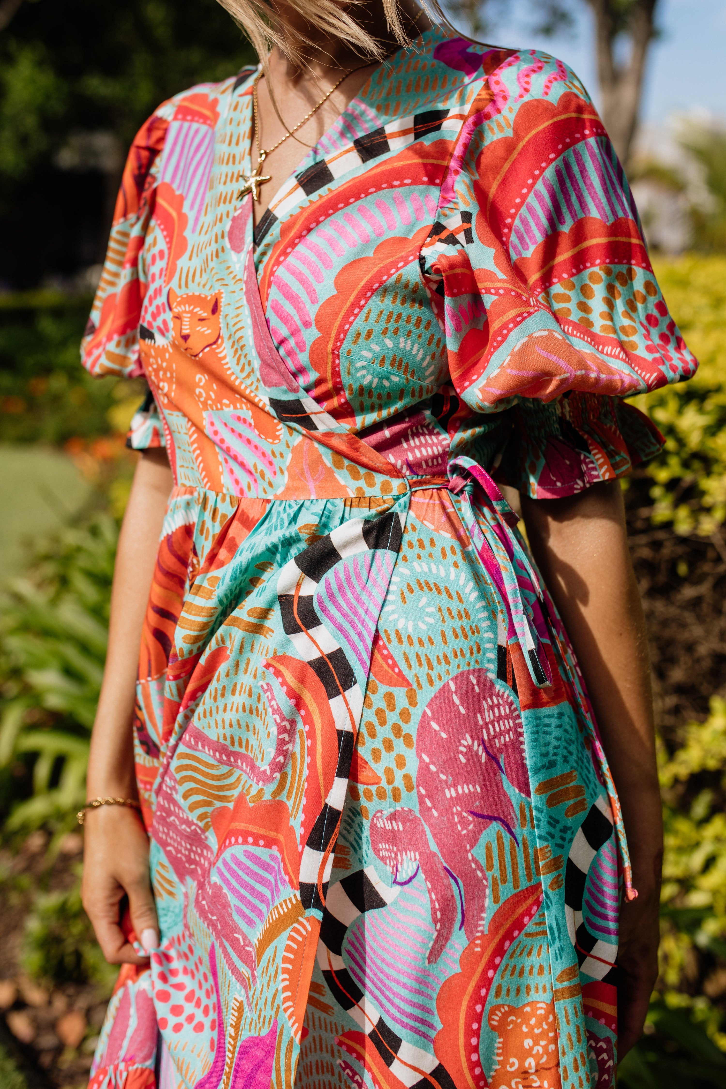 Giulia Wrap Dress | Leopard Oasis