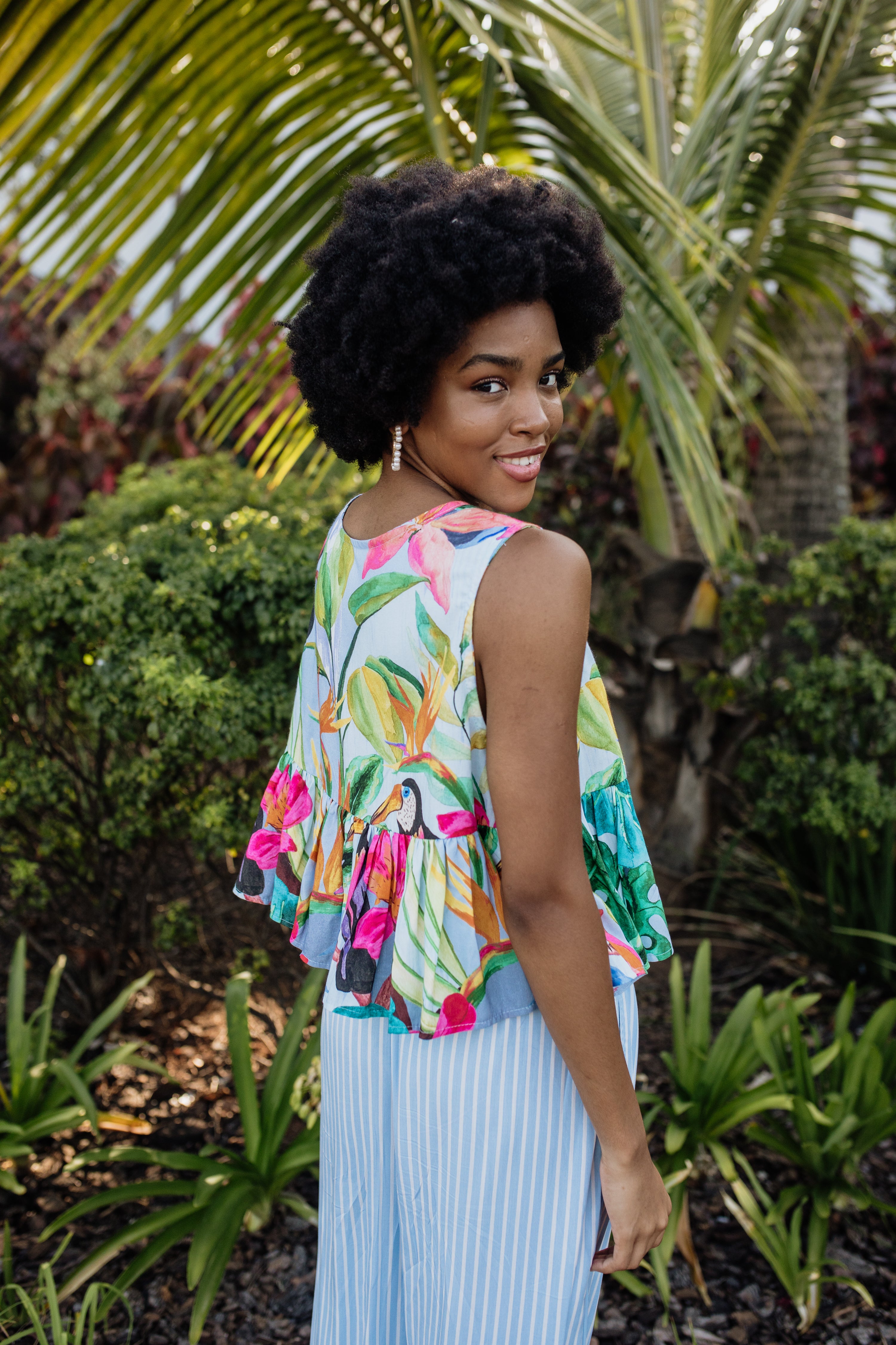 London Sleeveless Top | Toucan Sky