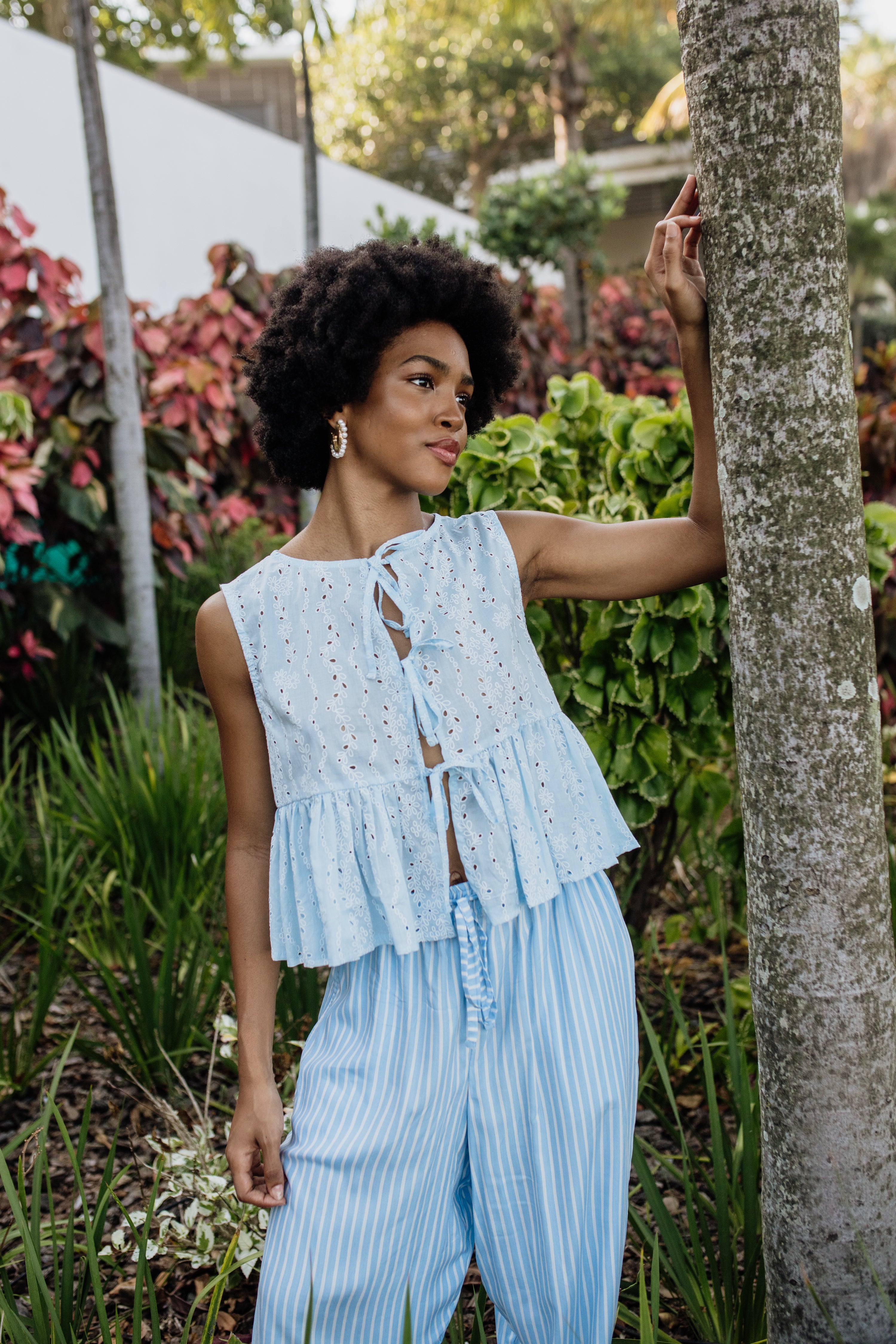 London Sleeveless Top | Baby Blue