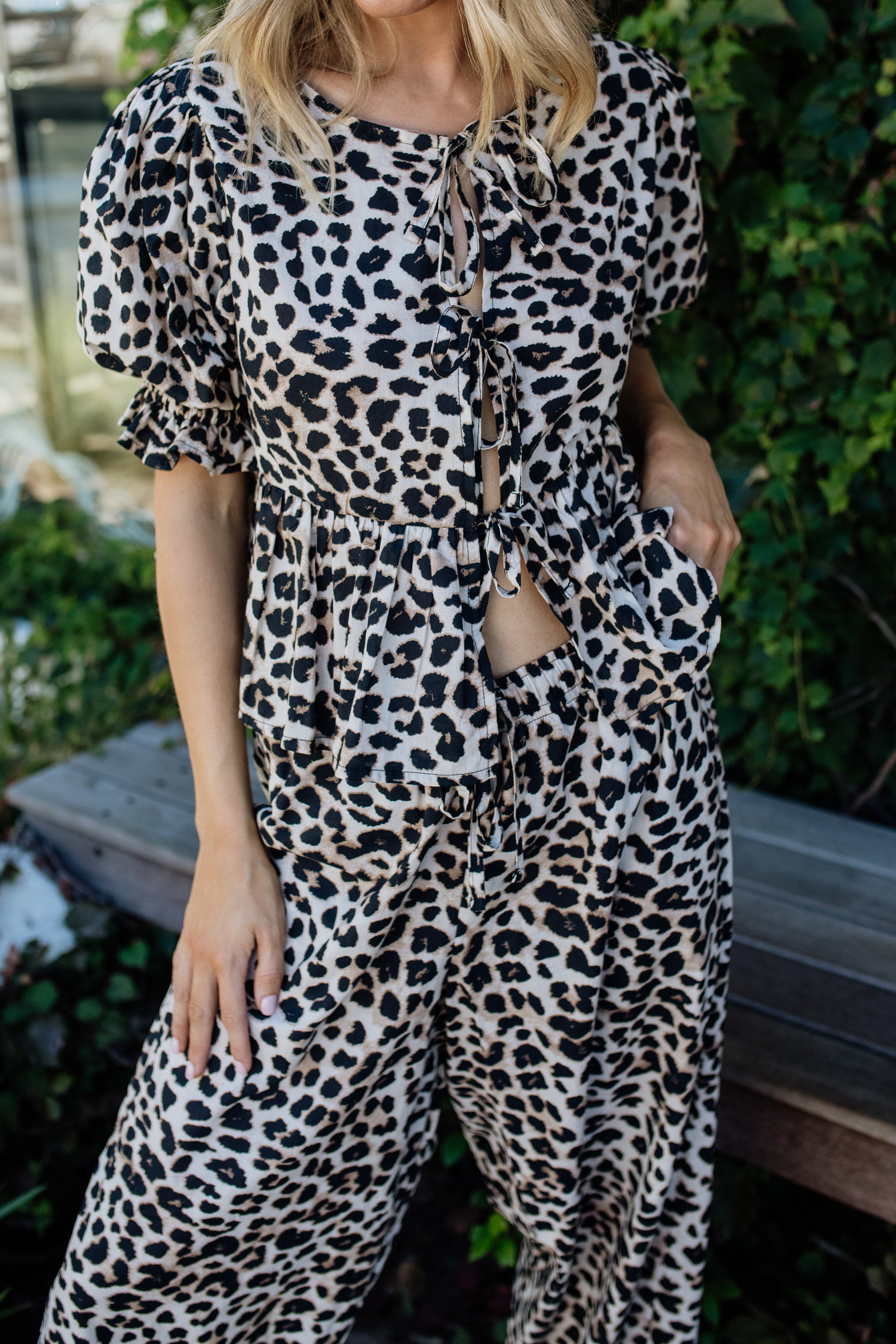 London Short Sleeve Top | Leopard Print