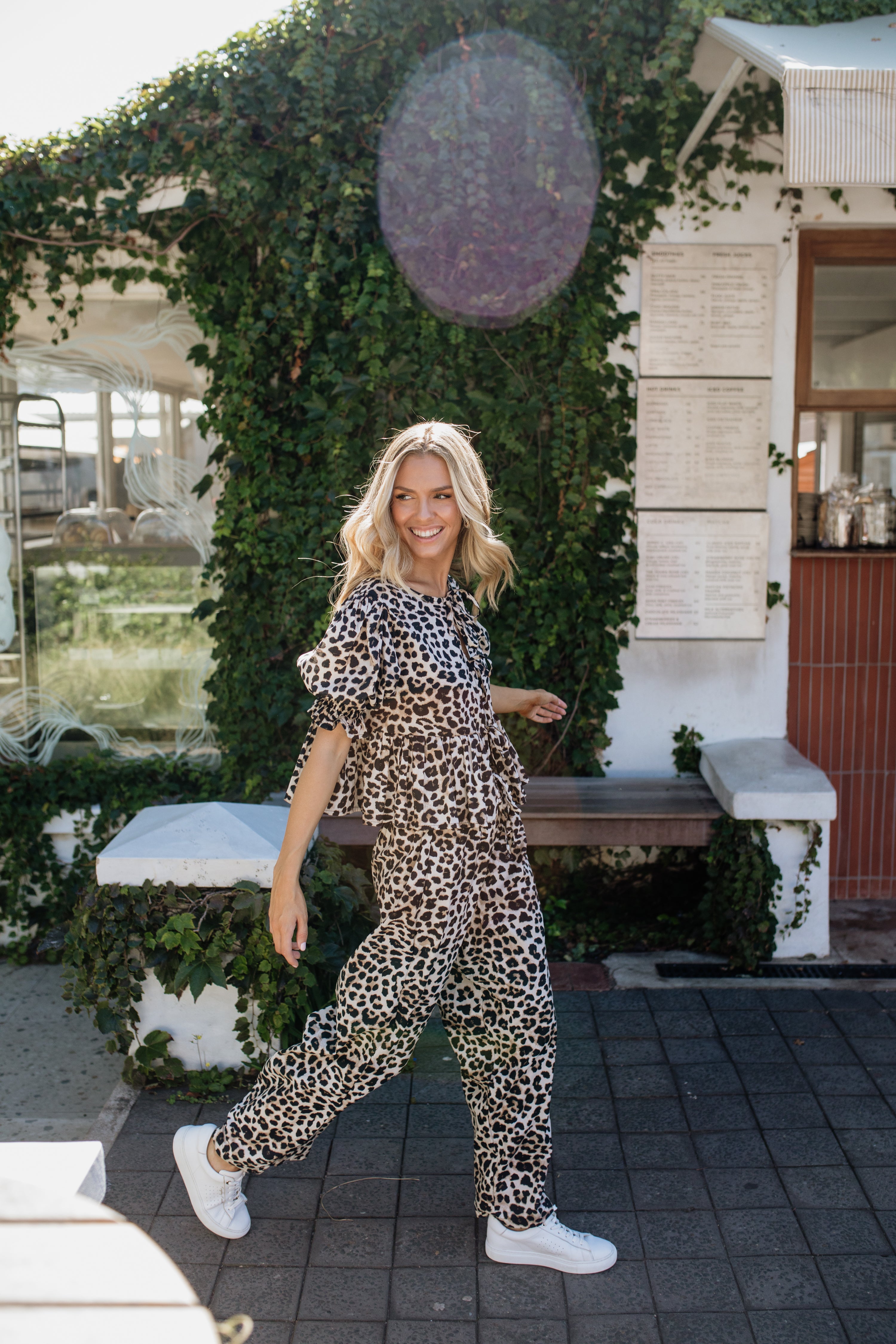 London Short Sleeve Top | Leopard Print