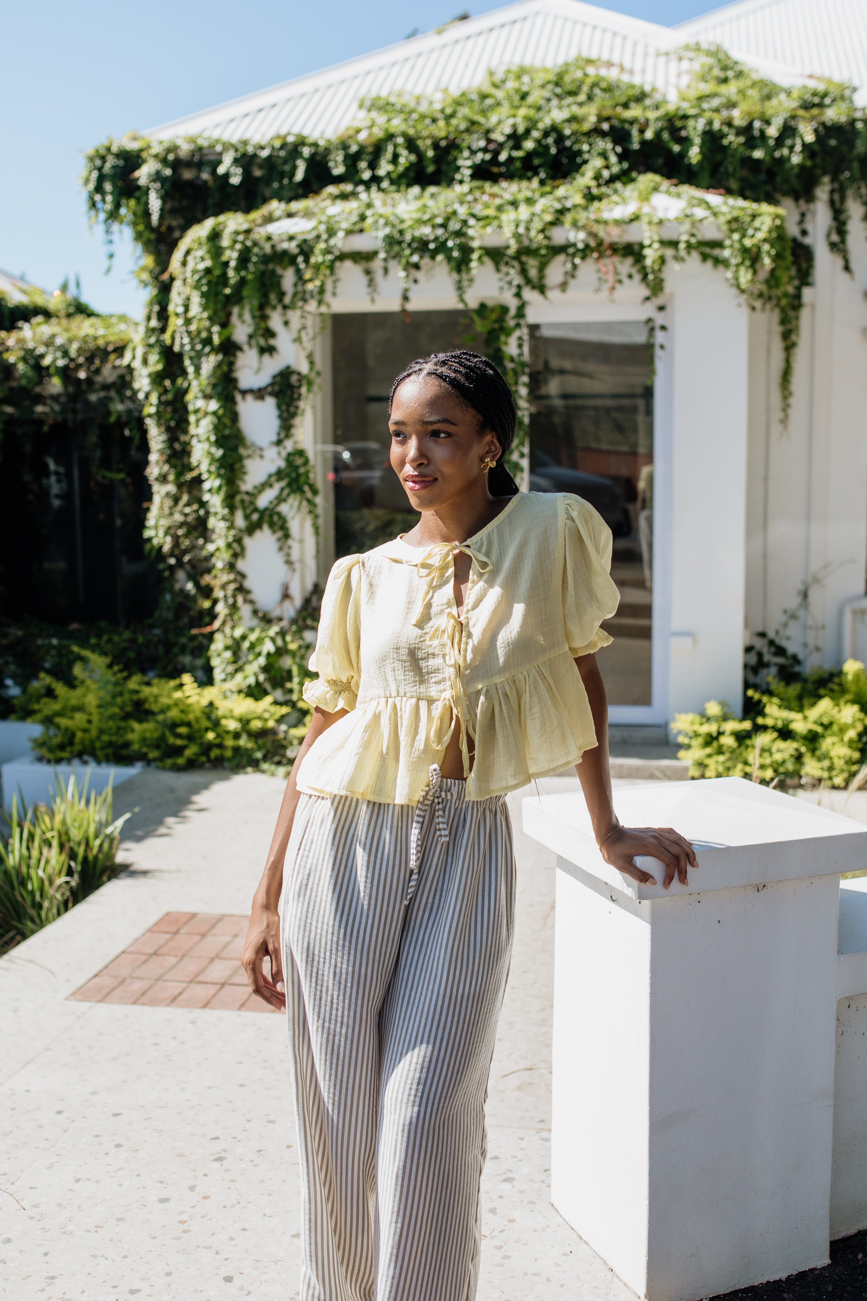 London Set Long | Khaki & Cream