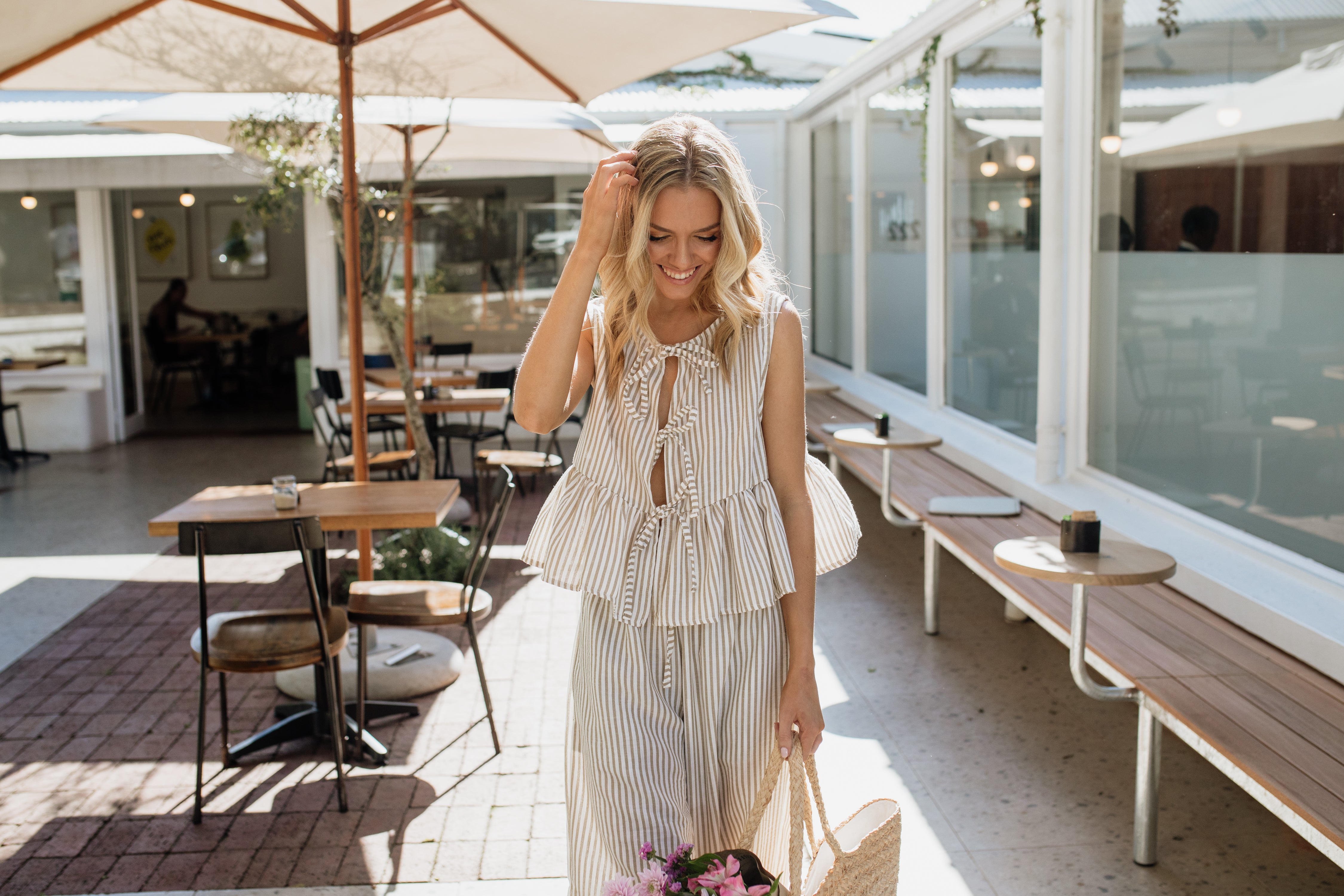 London Set Long | Khaki & Cream