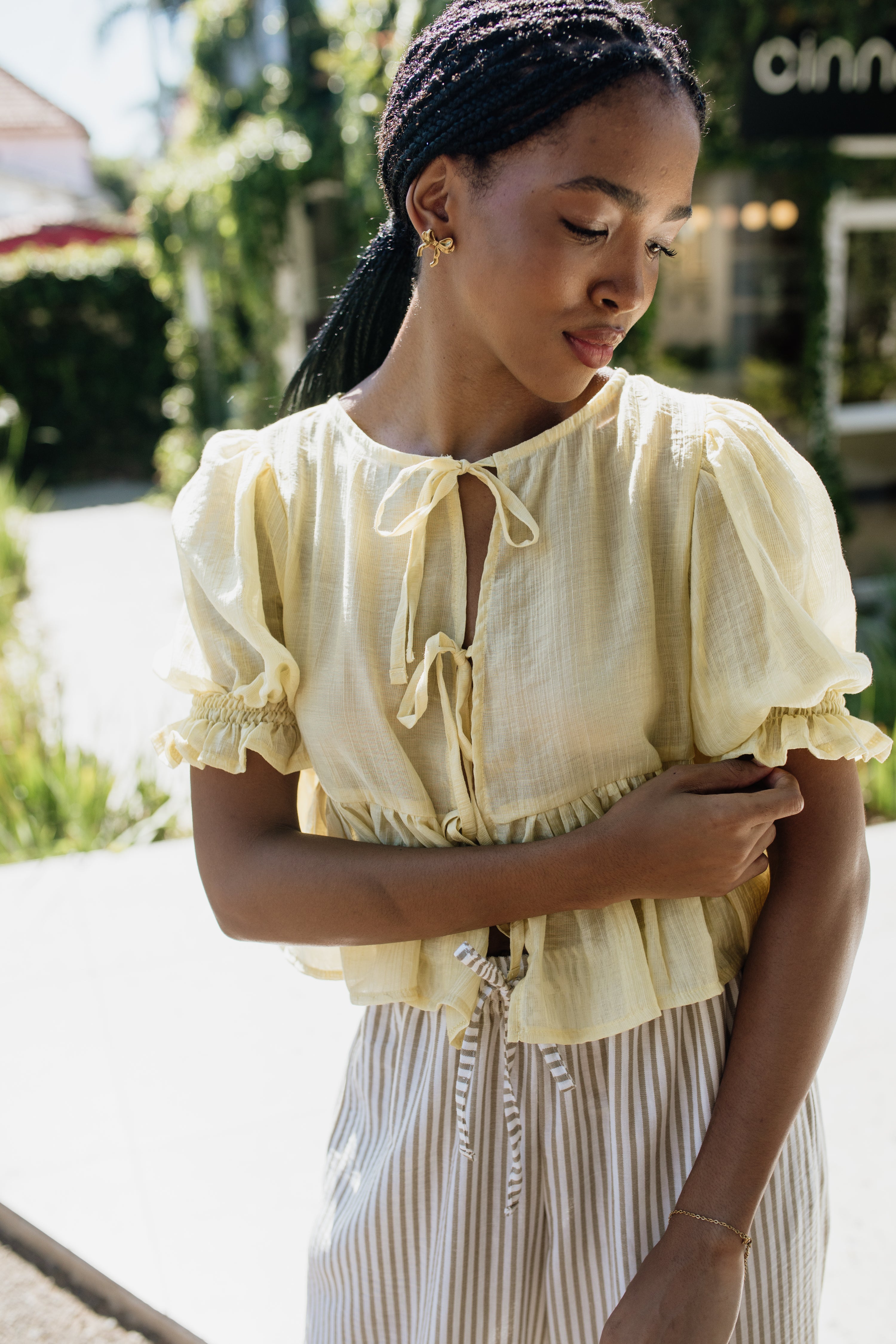London Short Sleeve Top | Baby Yellow