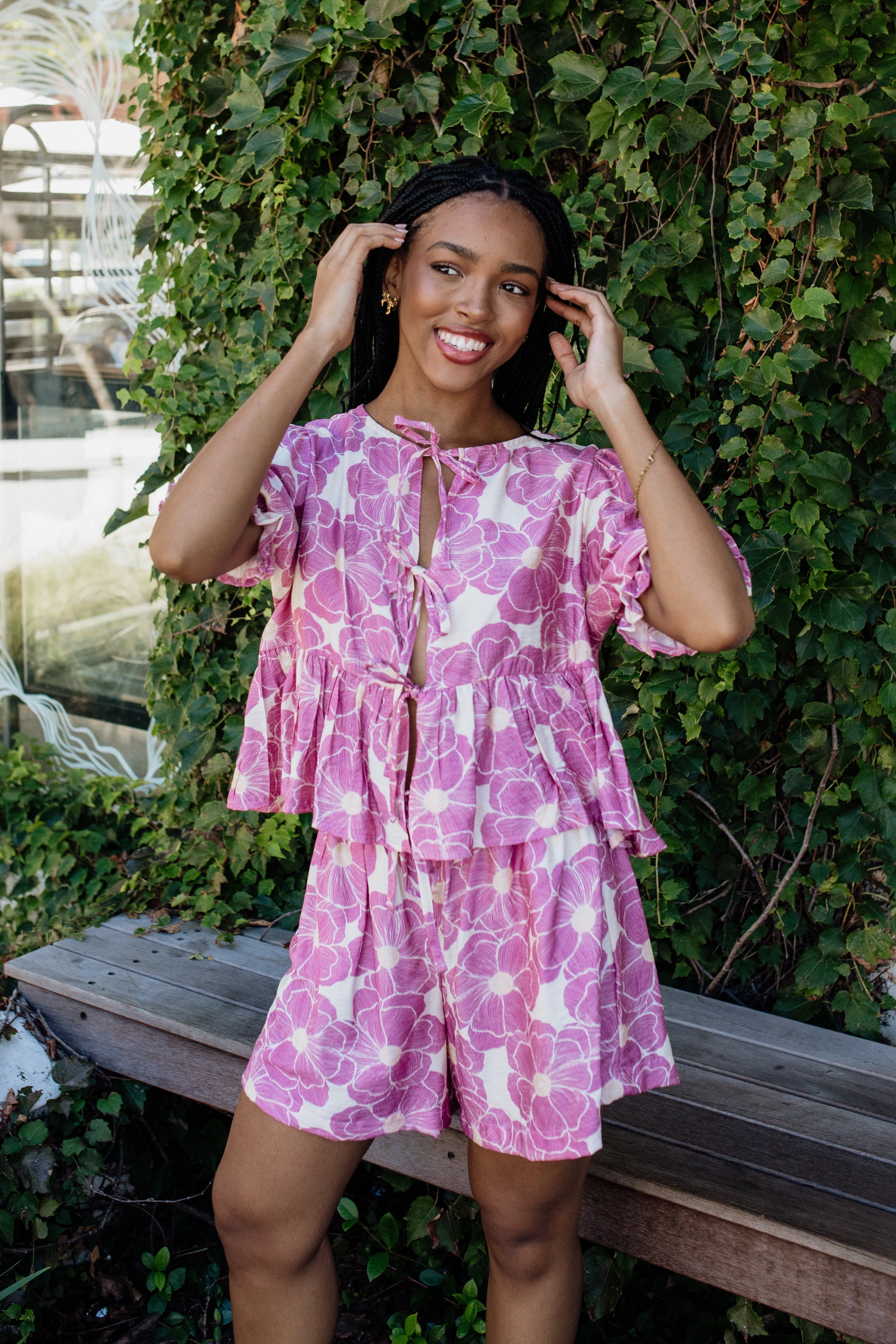 London Shortsleeve Set | Lilac Floral