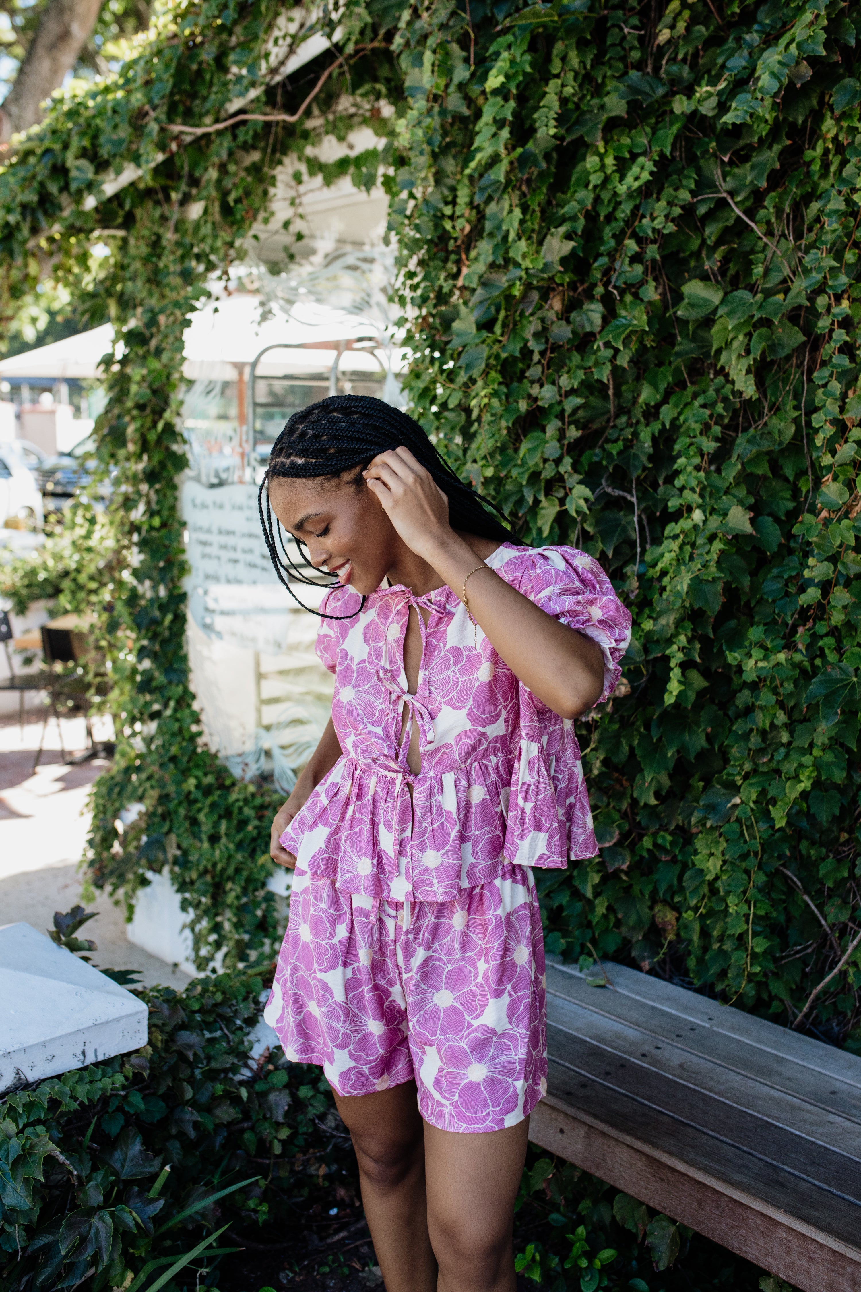 London Shortsleeve Set | Lilac Floral