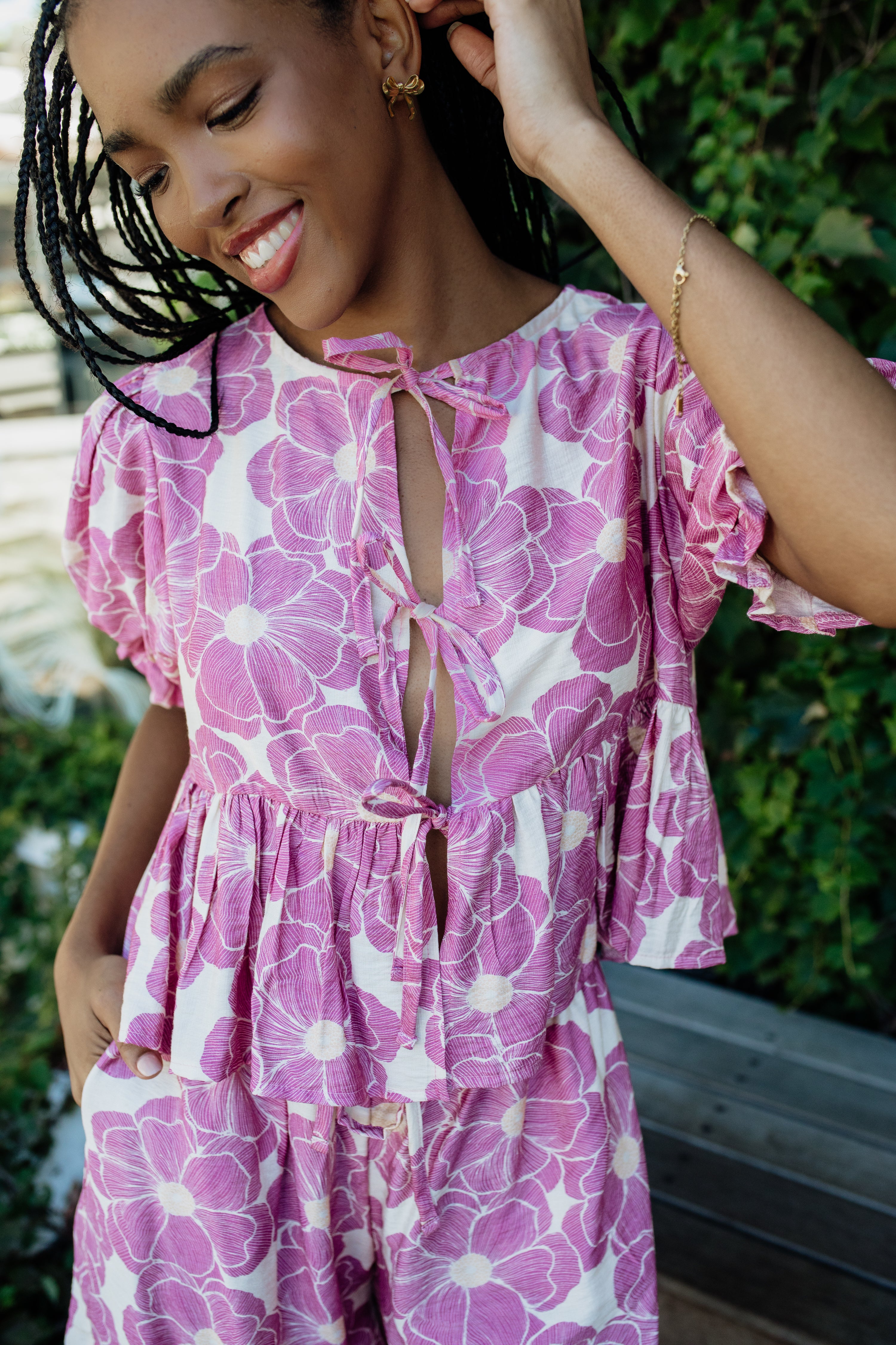 London Shortsleeve Set | Lilac Floral