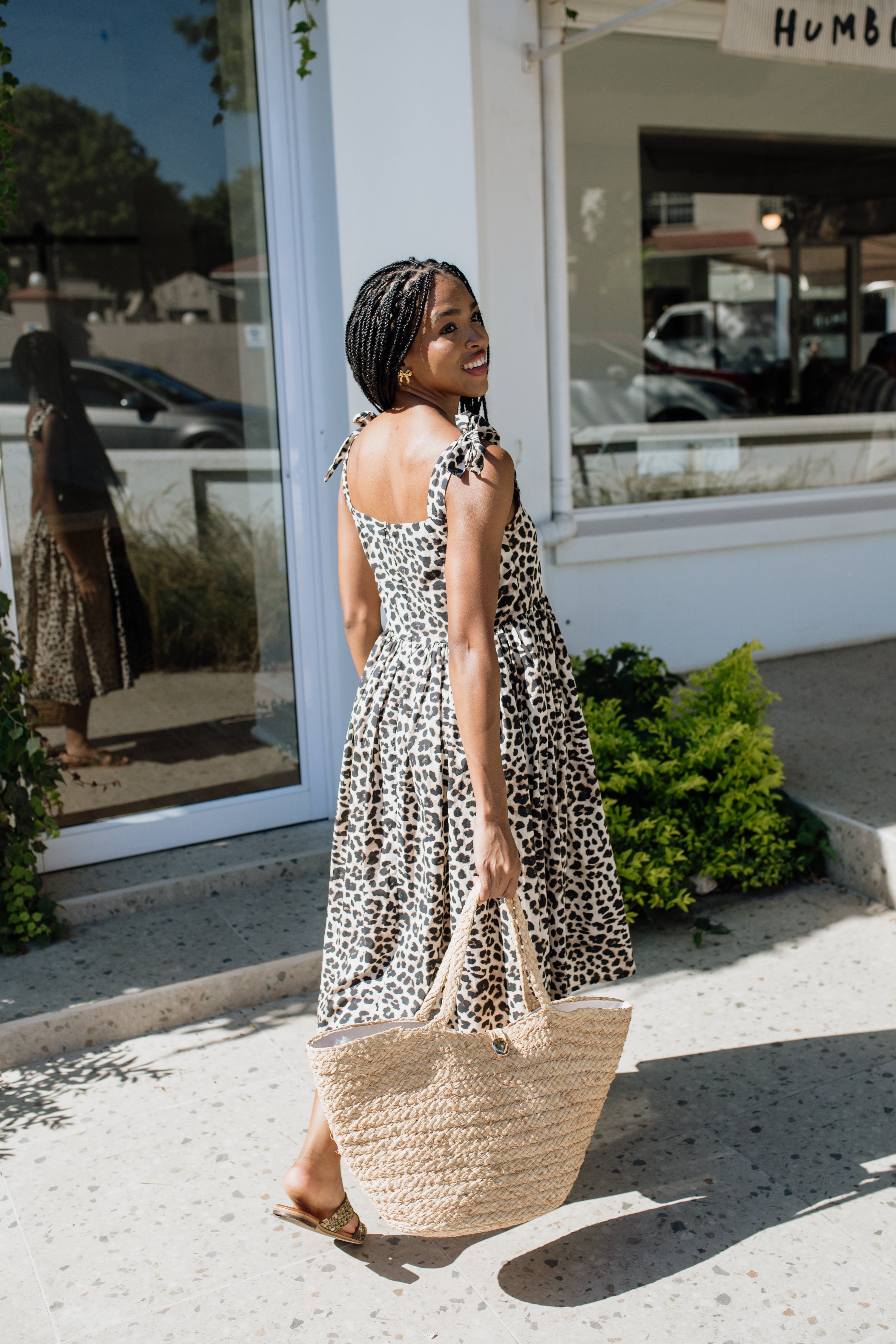 Leah Midi Dress | Leopard Print