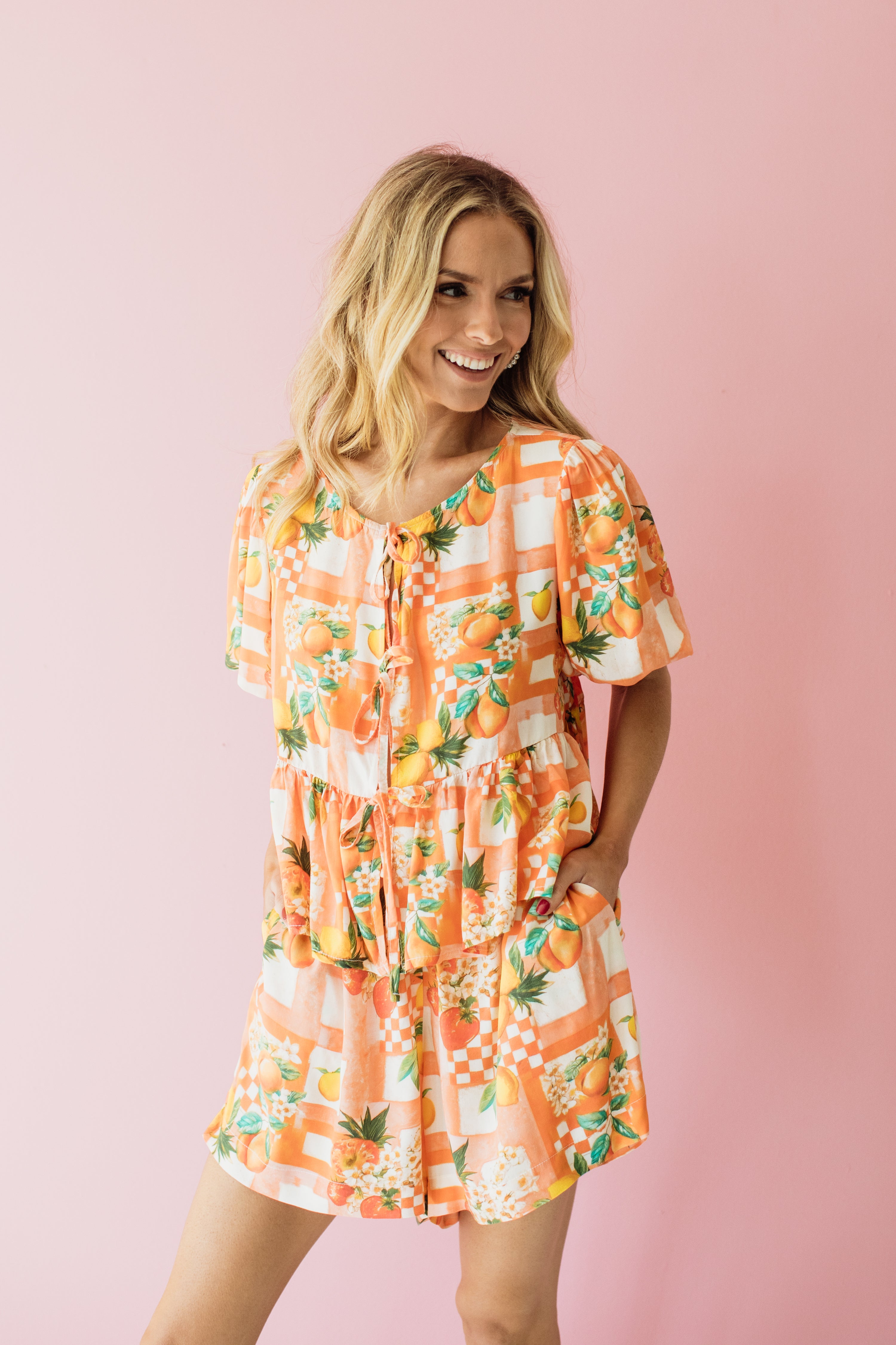 London Short Sleeve Top | Capri Citrus