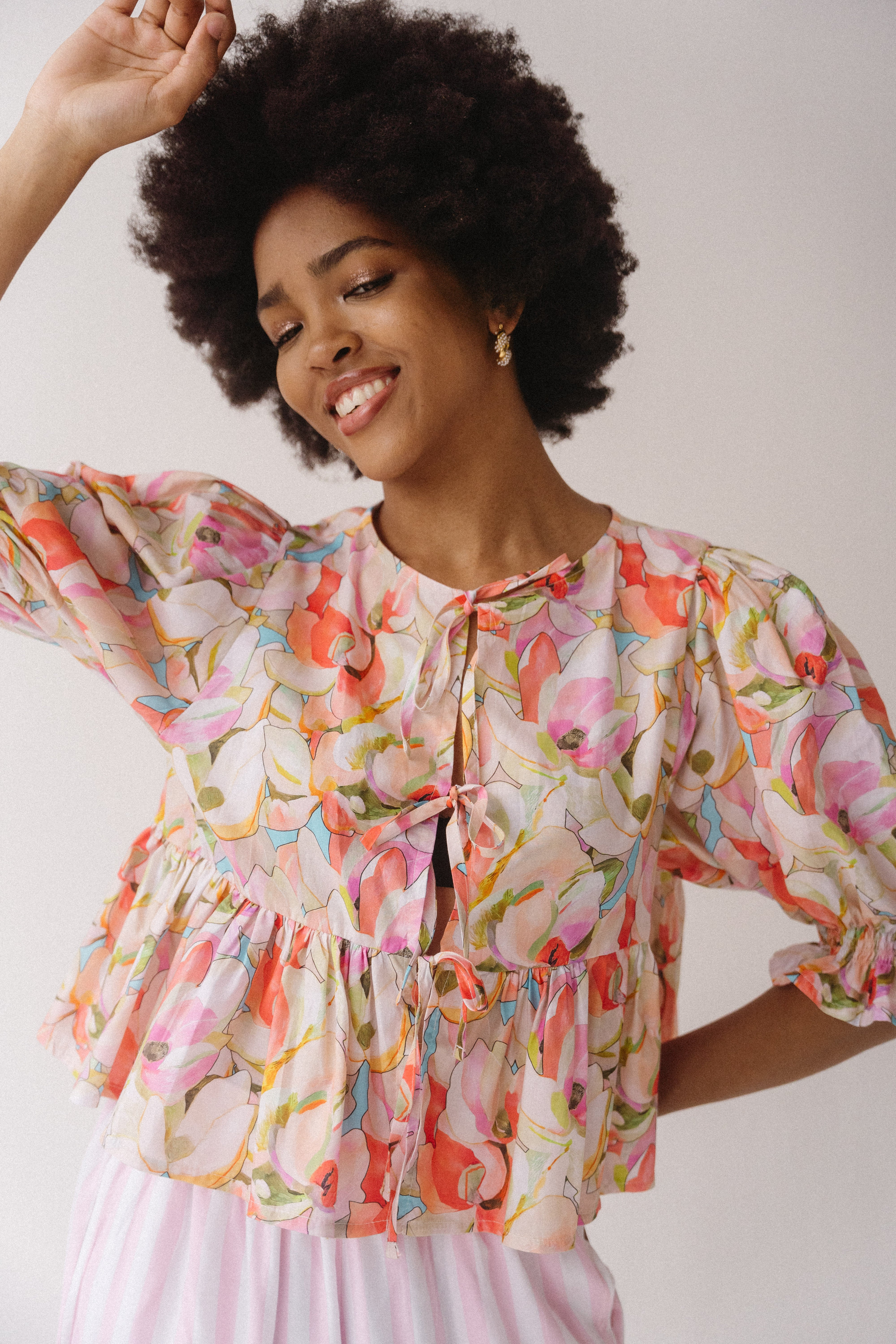 London Short Sleeve Top | Botanical Orchid