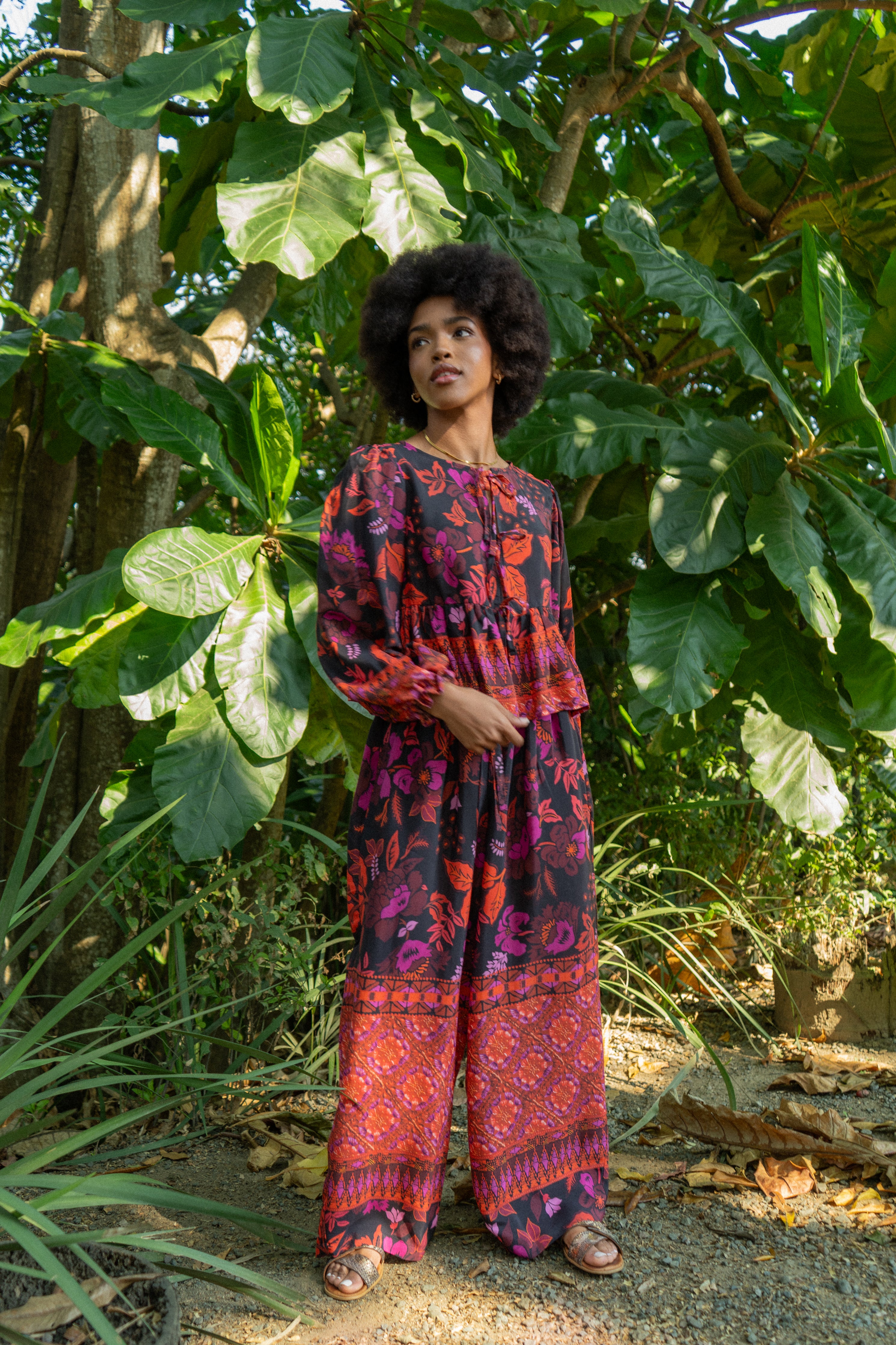 London Set Long | Fushia Floral