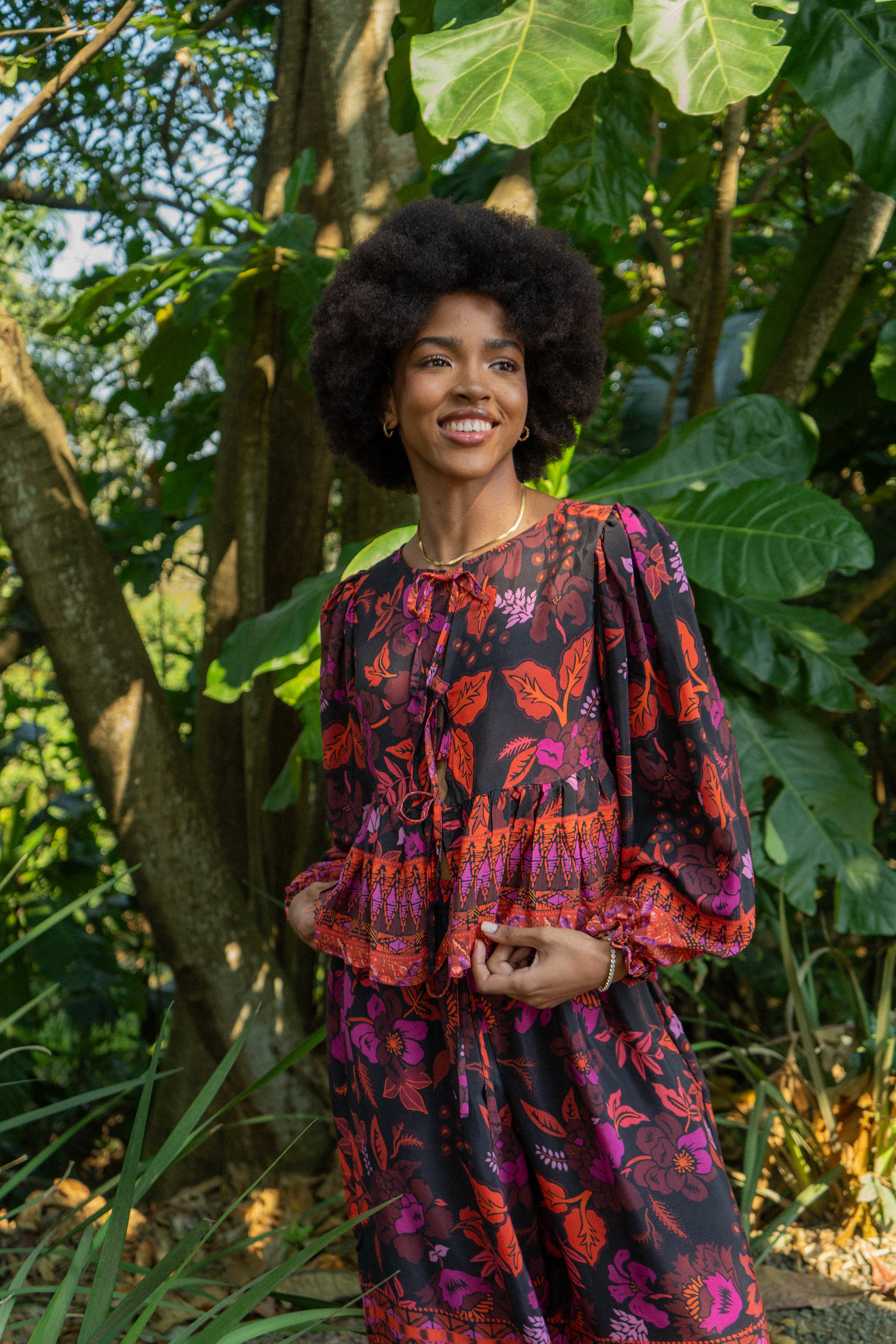 London Set Long | Fushia Floral