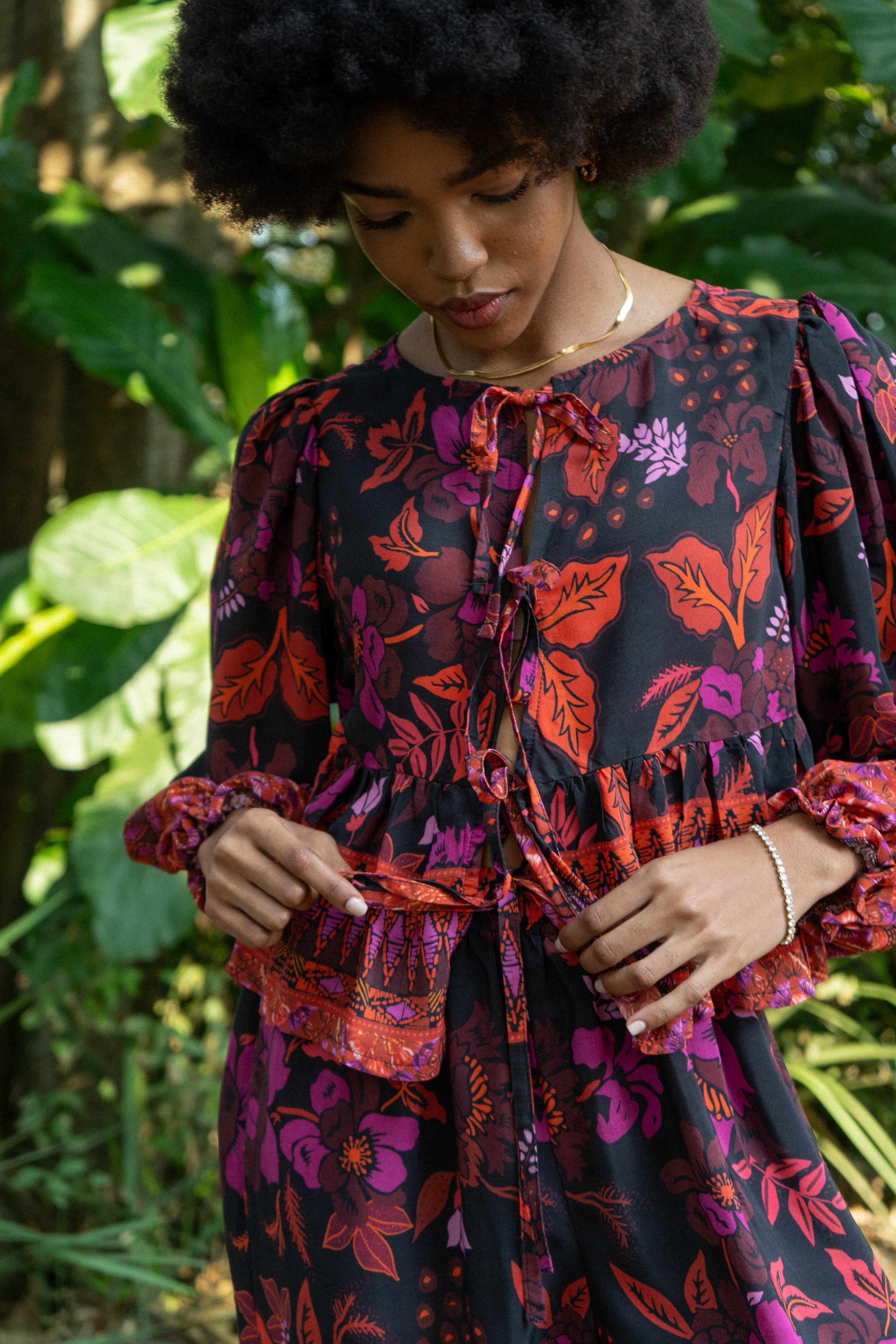 London Set Long | Fushia Floral