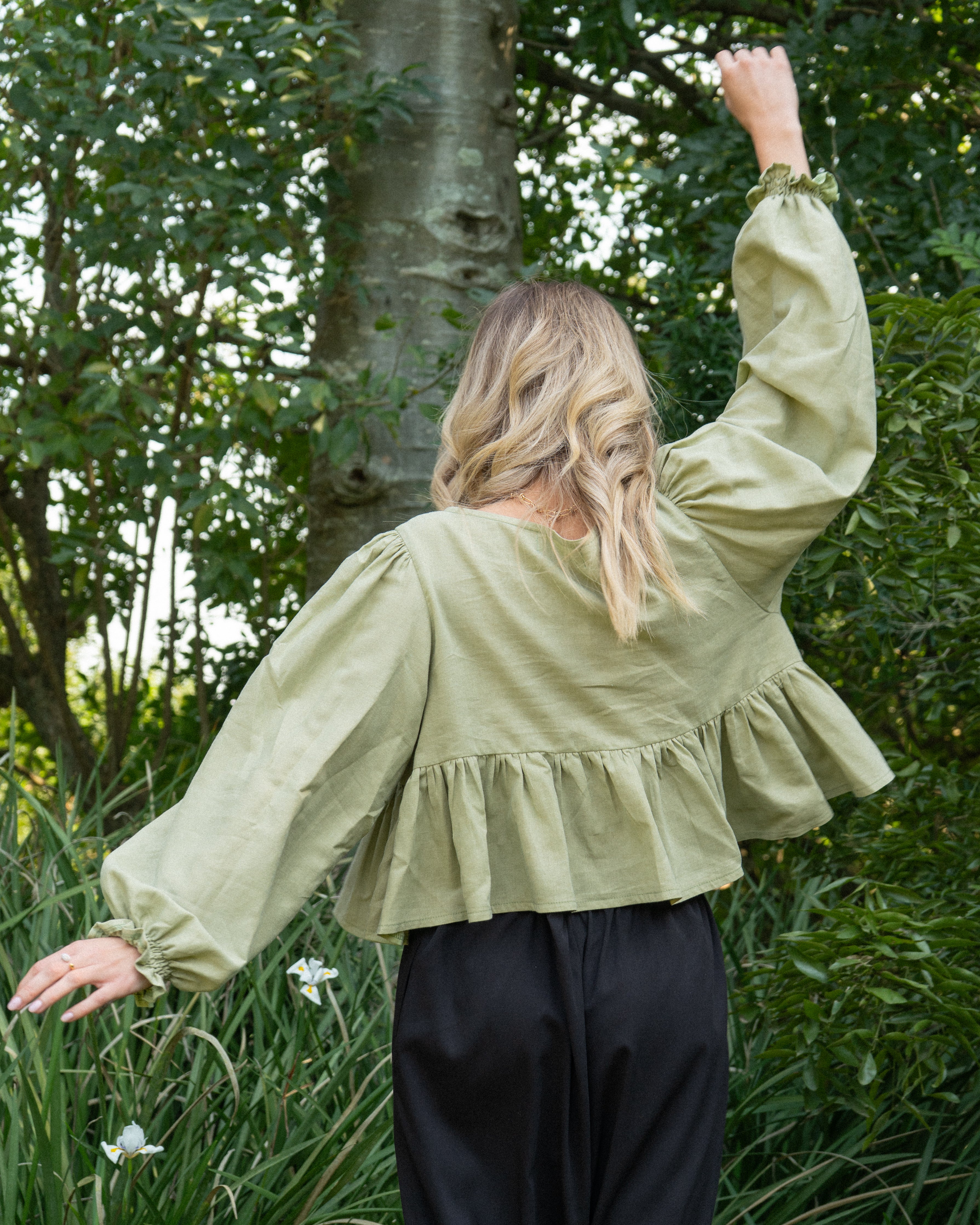 London Blouse Long Sleeve | Olive Green