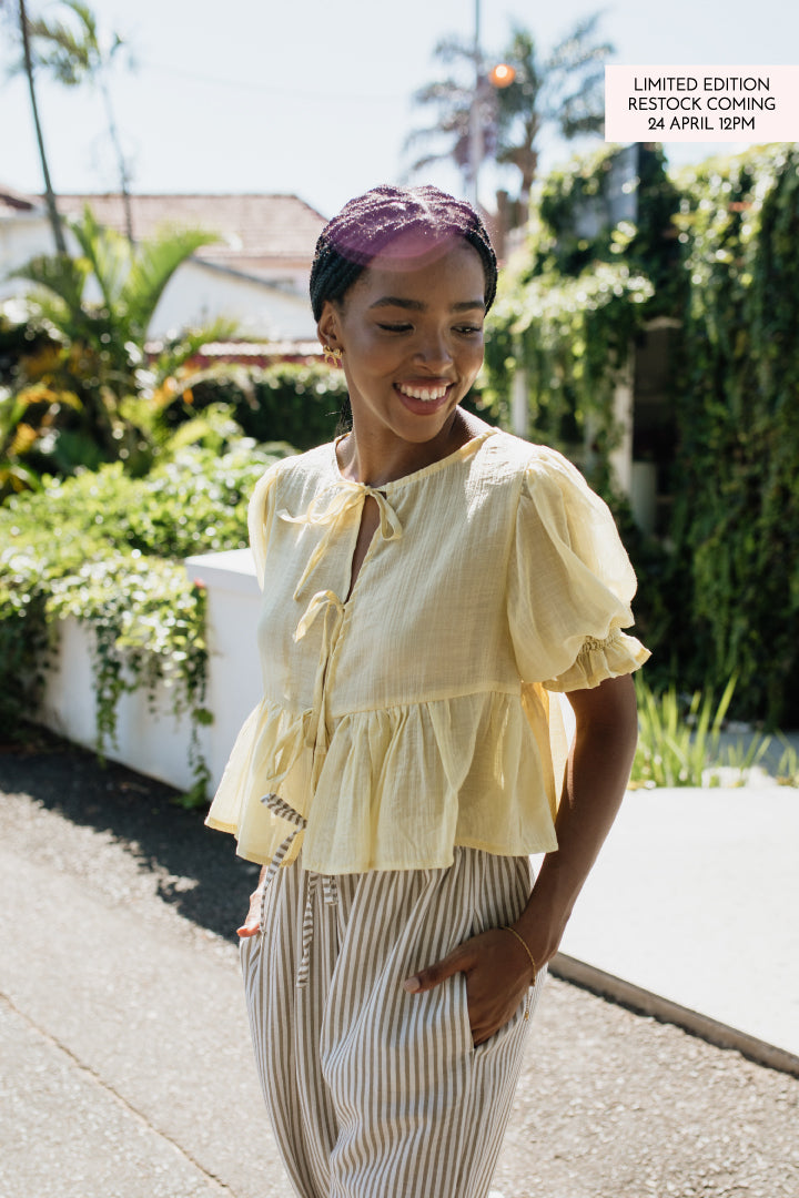 London Short Sleeve Top | Baby Yellow