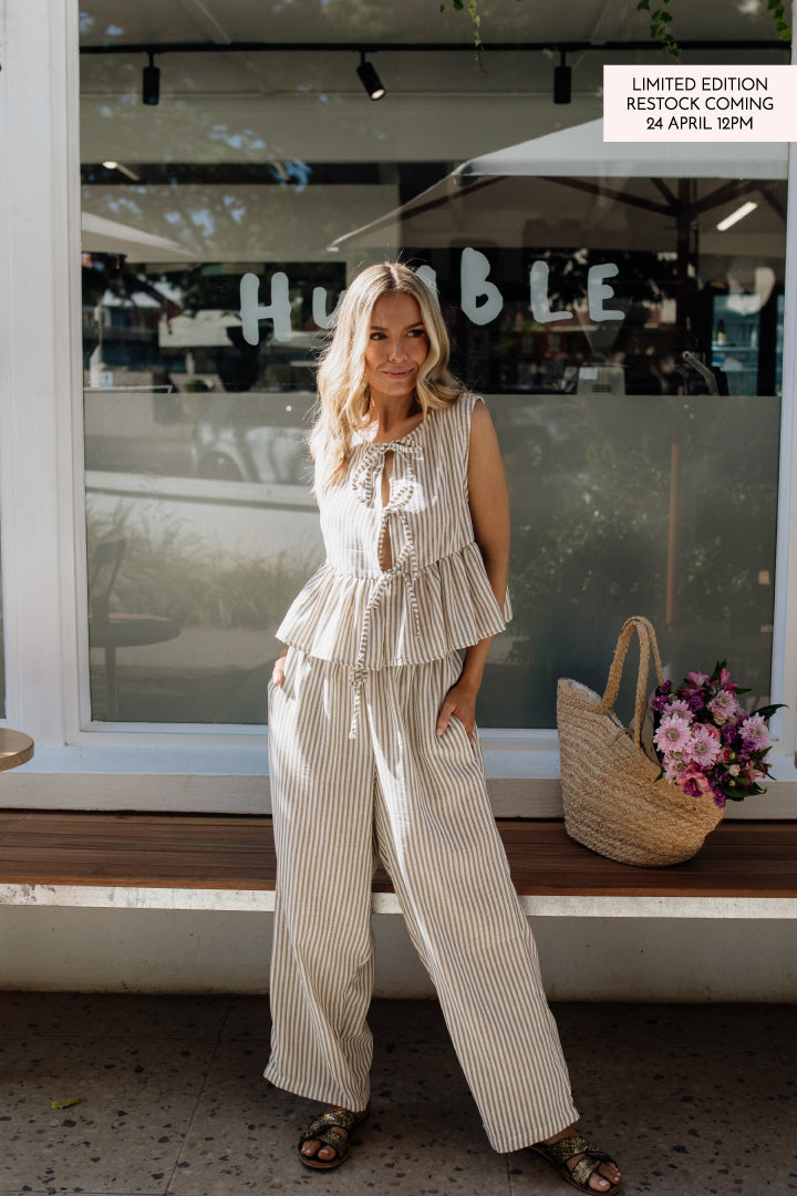 London Set Long | Khaki & Cream