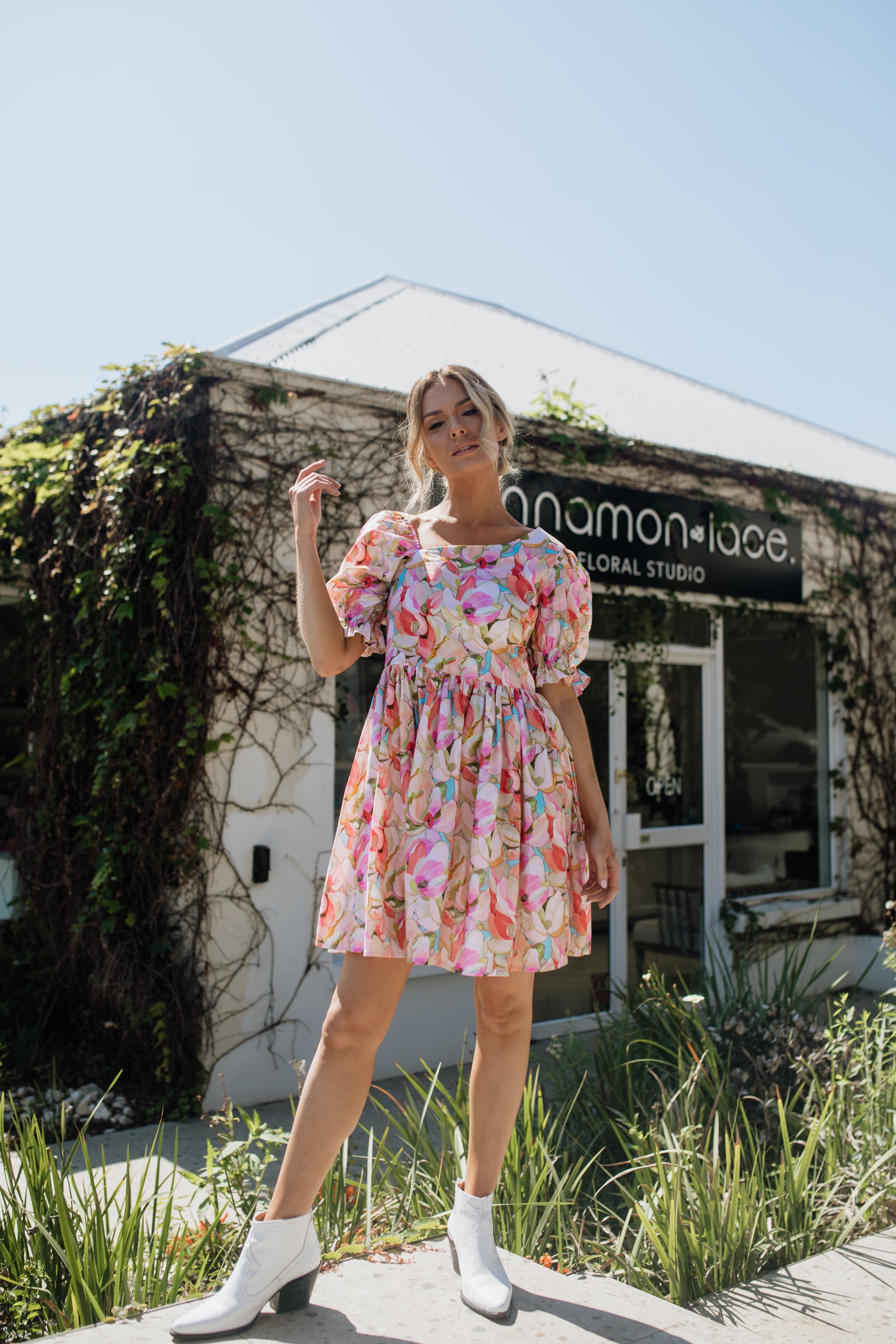 Courtney Dress | Botanical Orchid