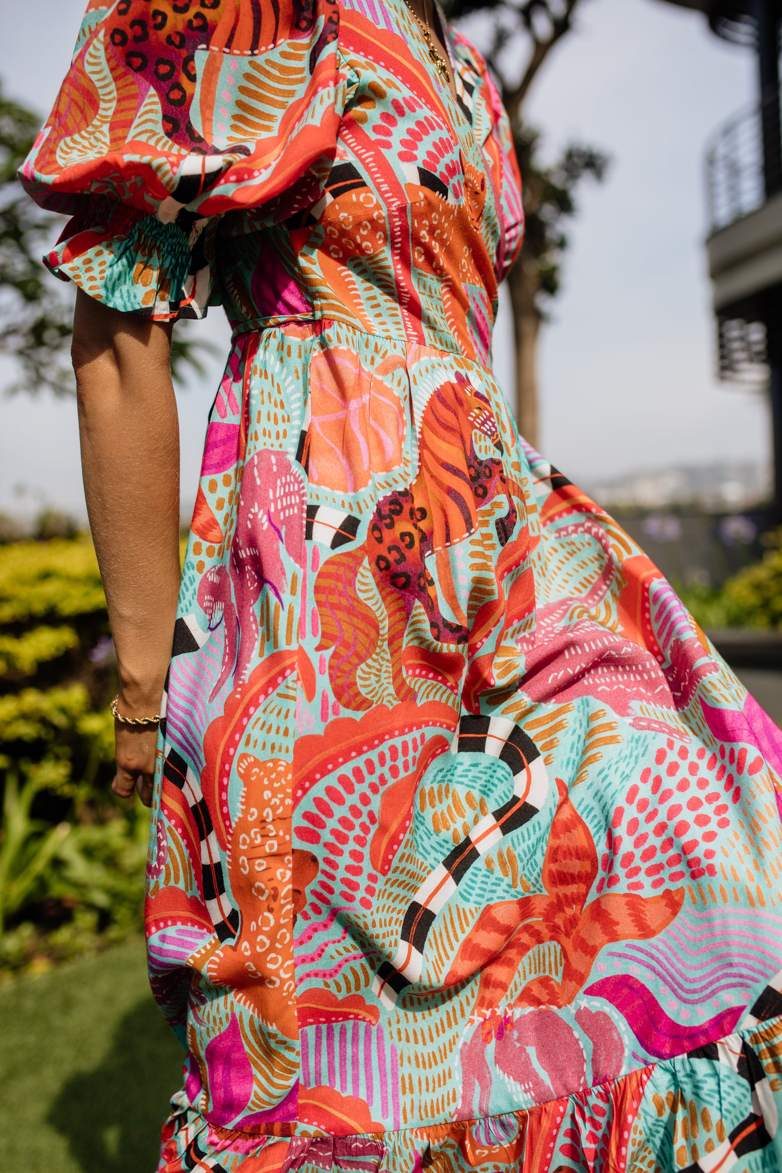 Giulia Wrap Dress | Leopard Oasis