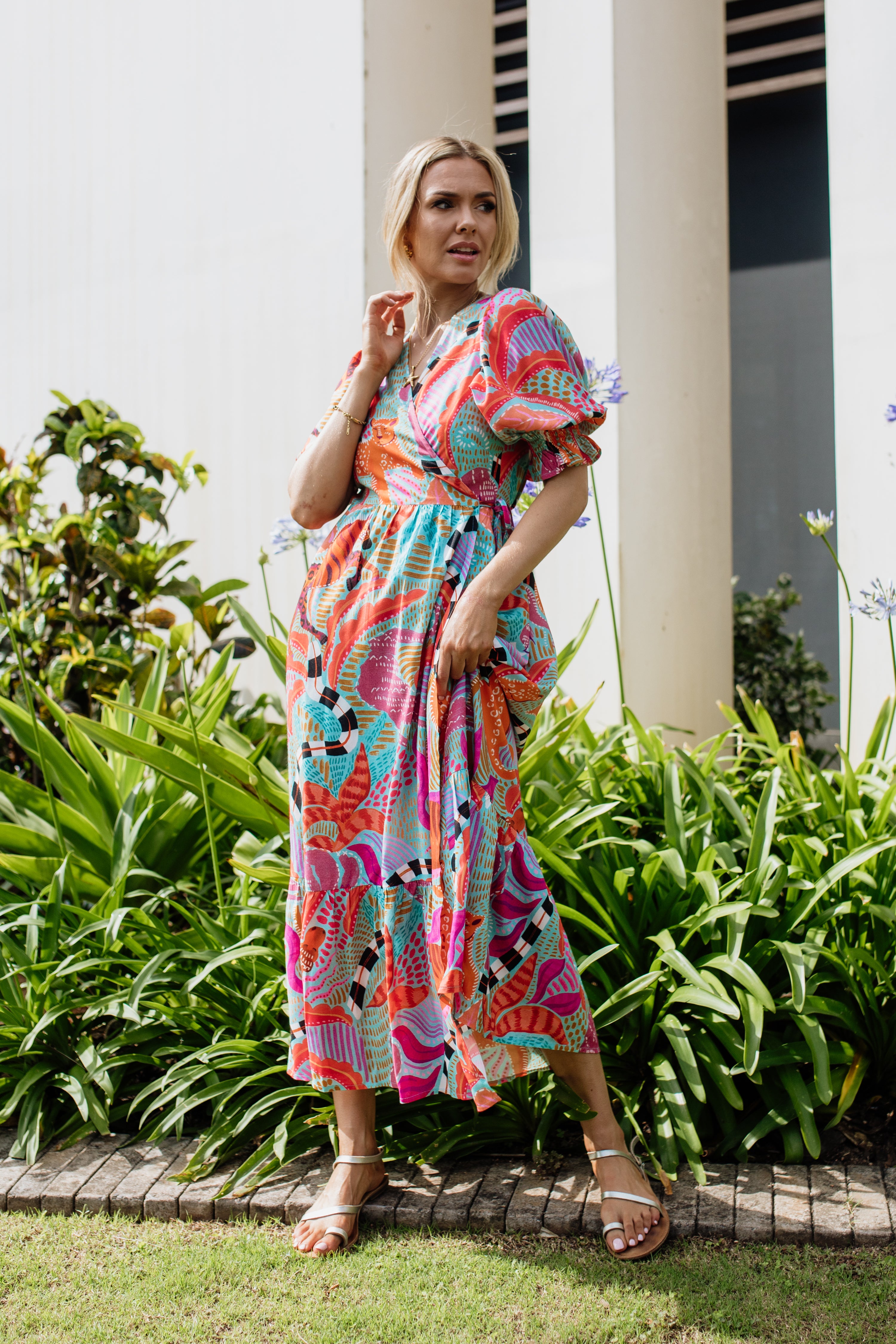 Giulia Wrap Dress | Leopard Oasis