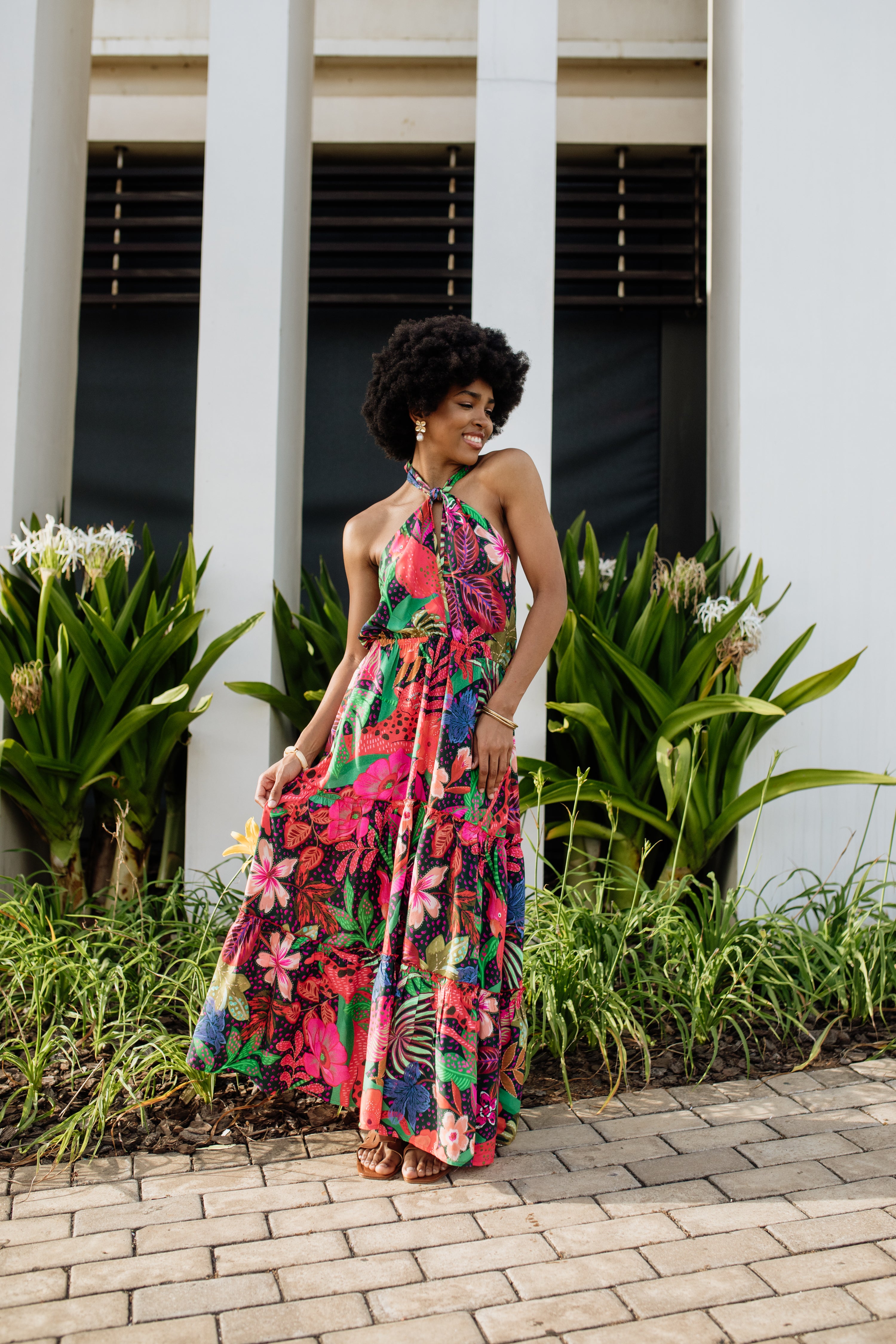 Nicola Halter Dress | Safari Palms