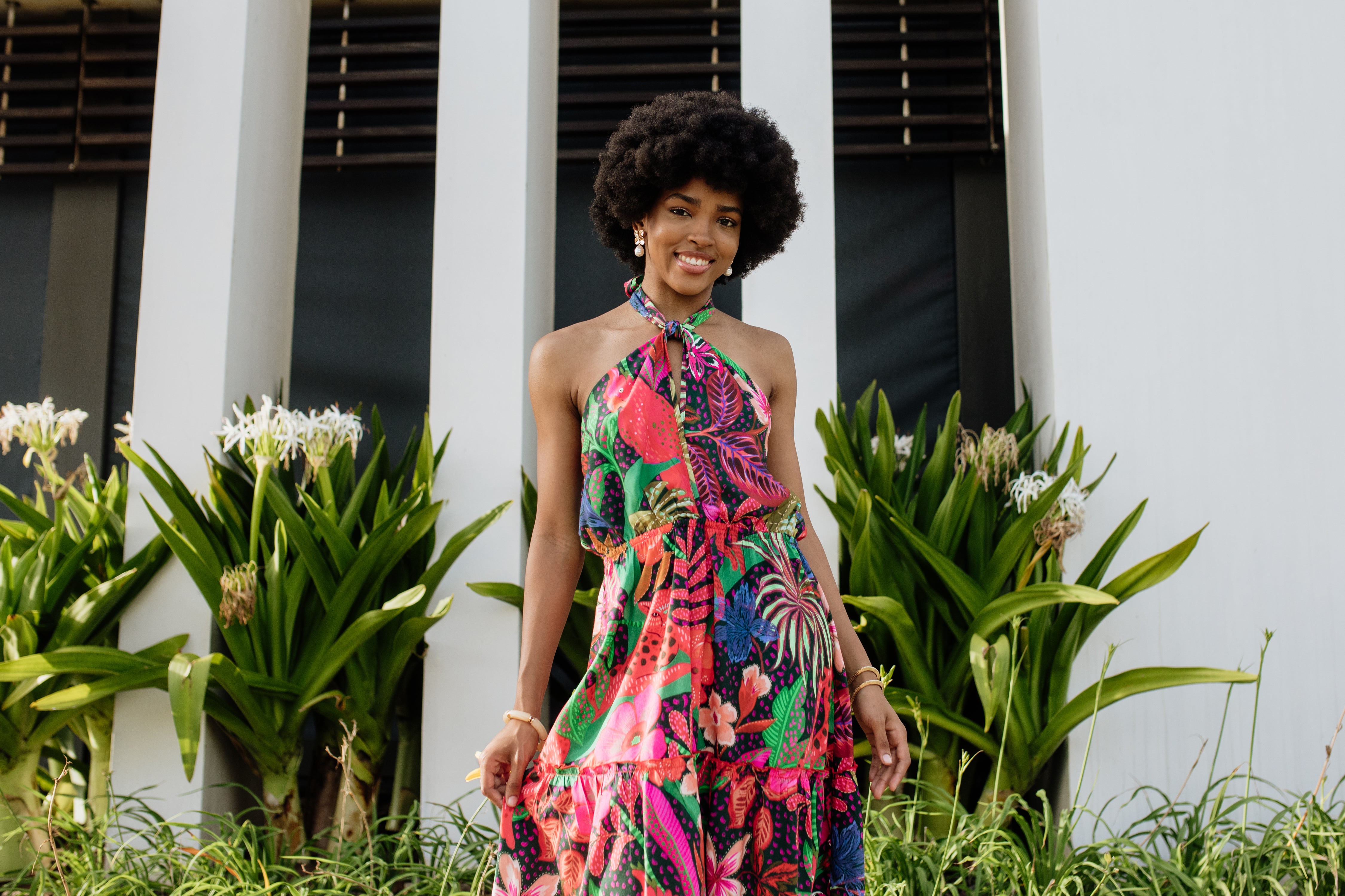 Nicola Halter Dress | Safari Palms