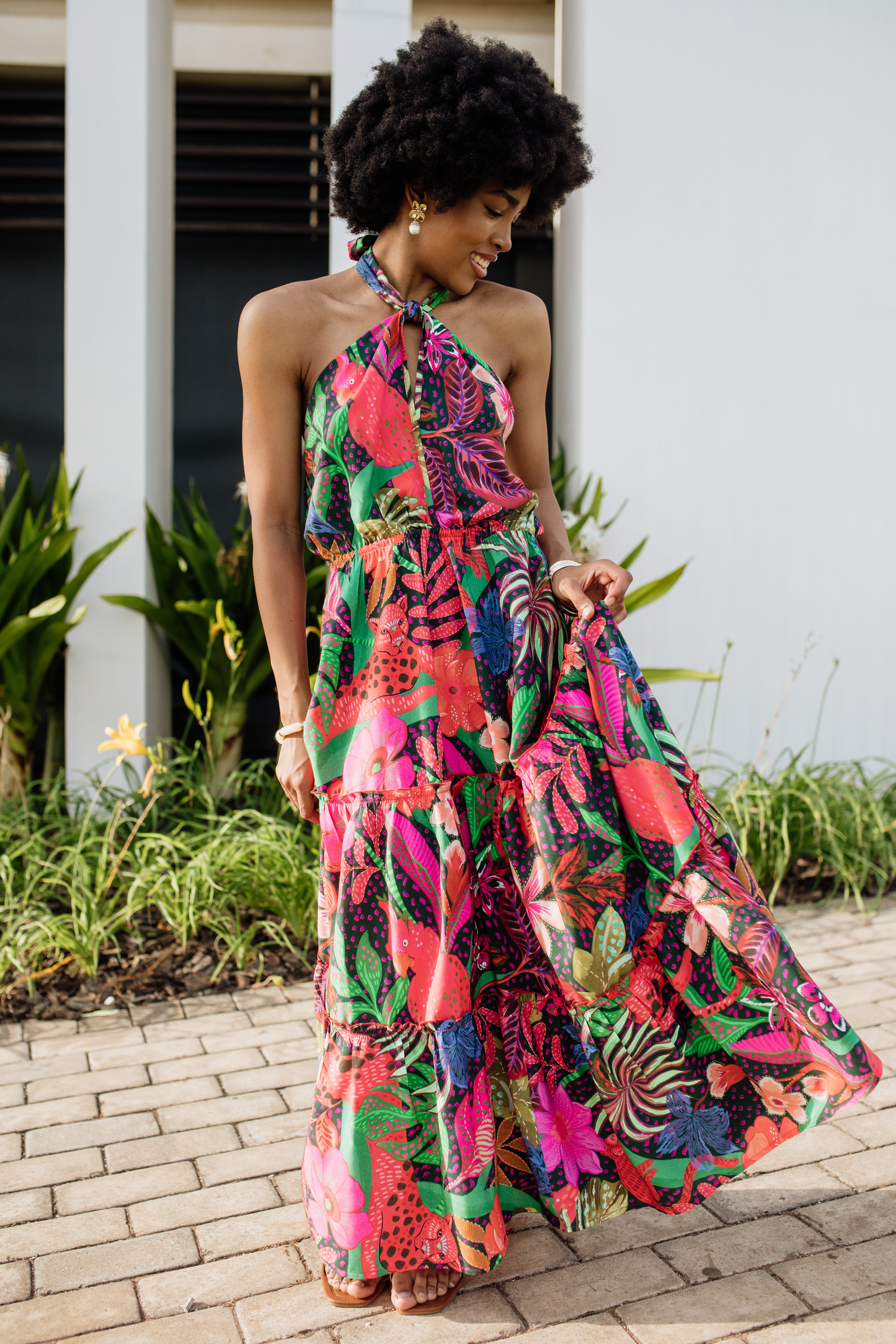 Nicola Halter Dress | Safari Palms