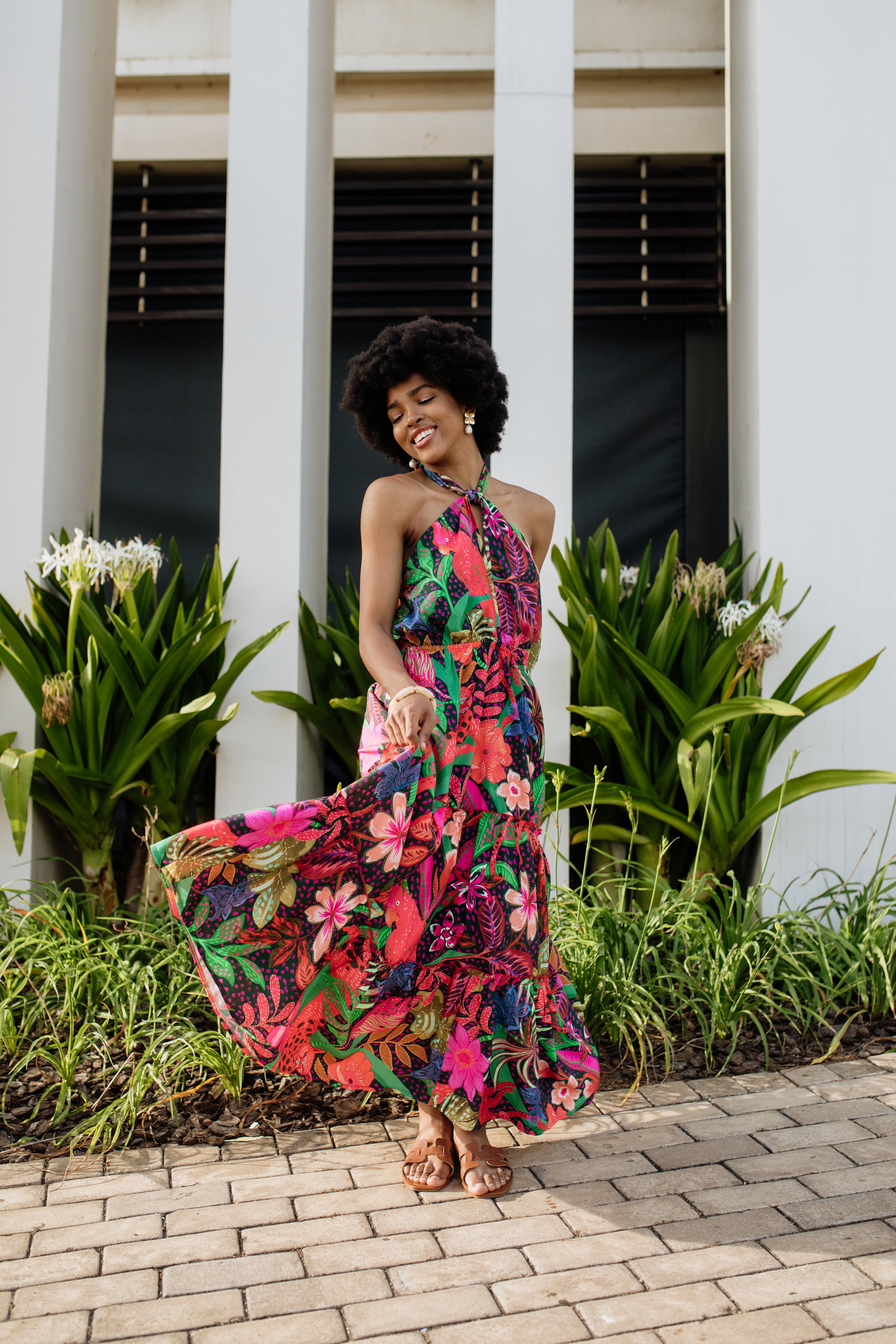 Nicola Halter Dress | Safari Palms