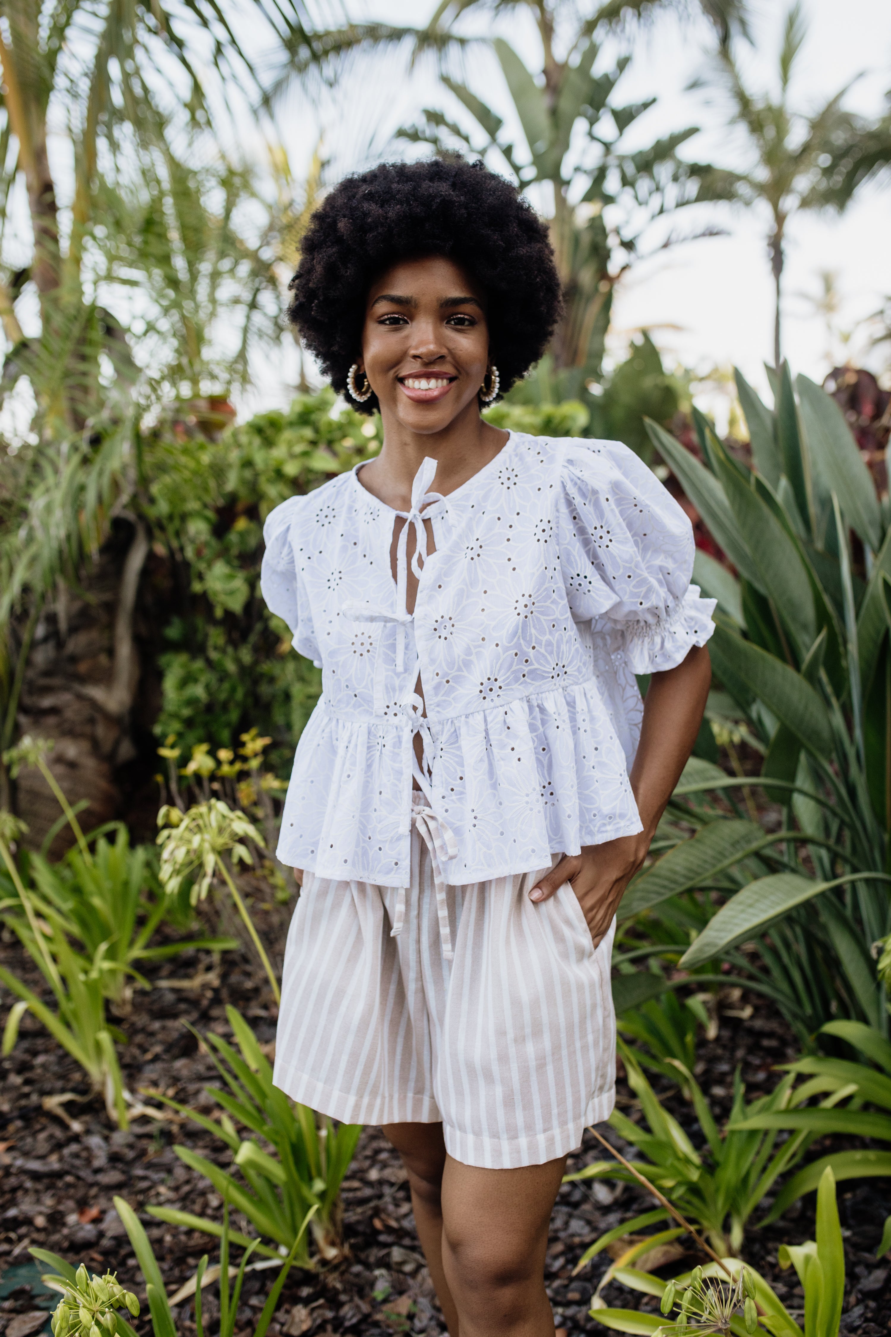 London Short Sleeve Top | White