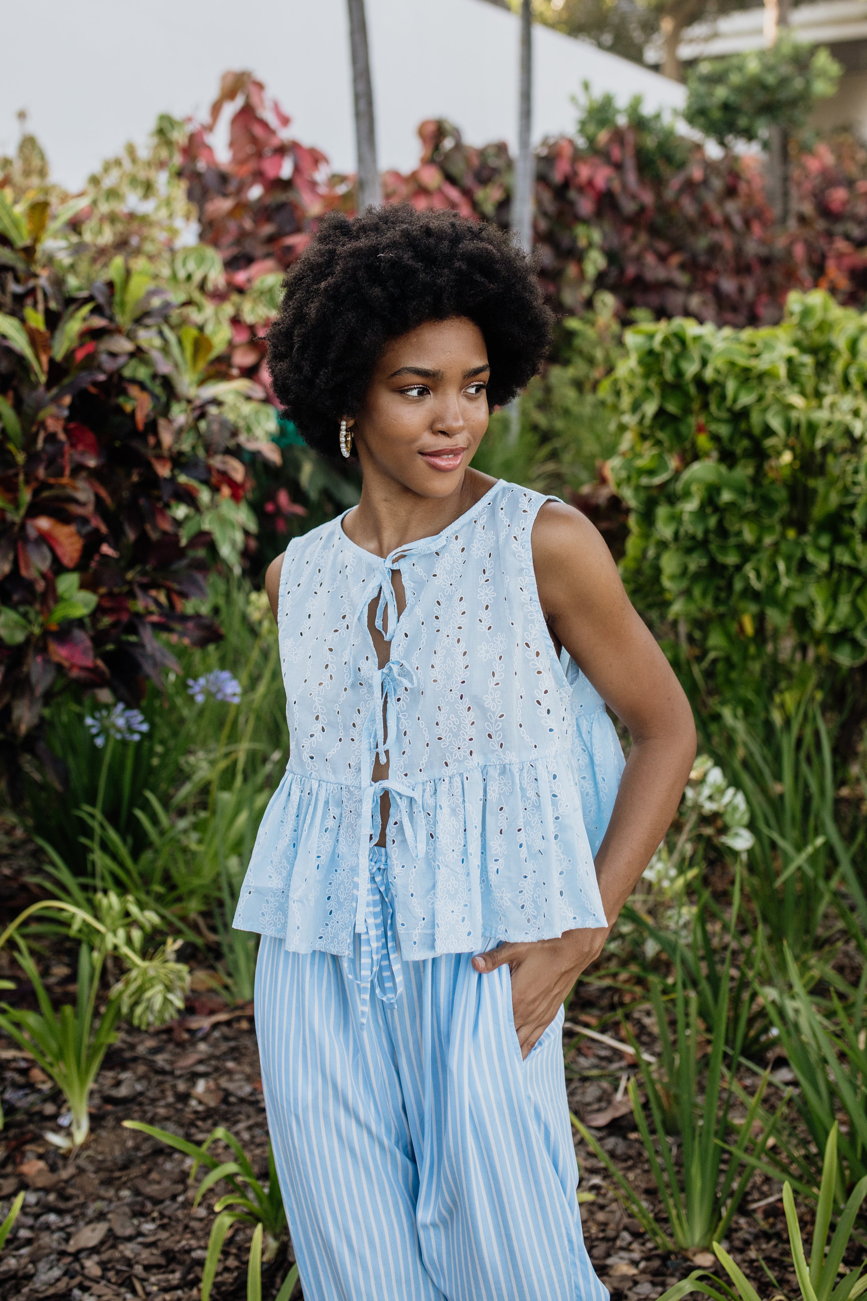 London Sleeveless Top | Baby Blue