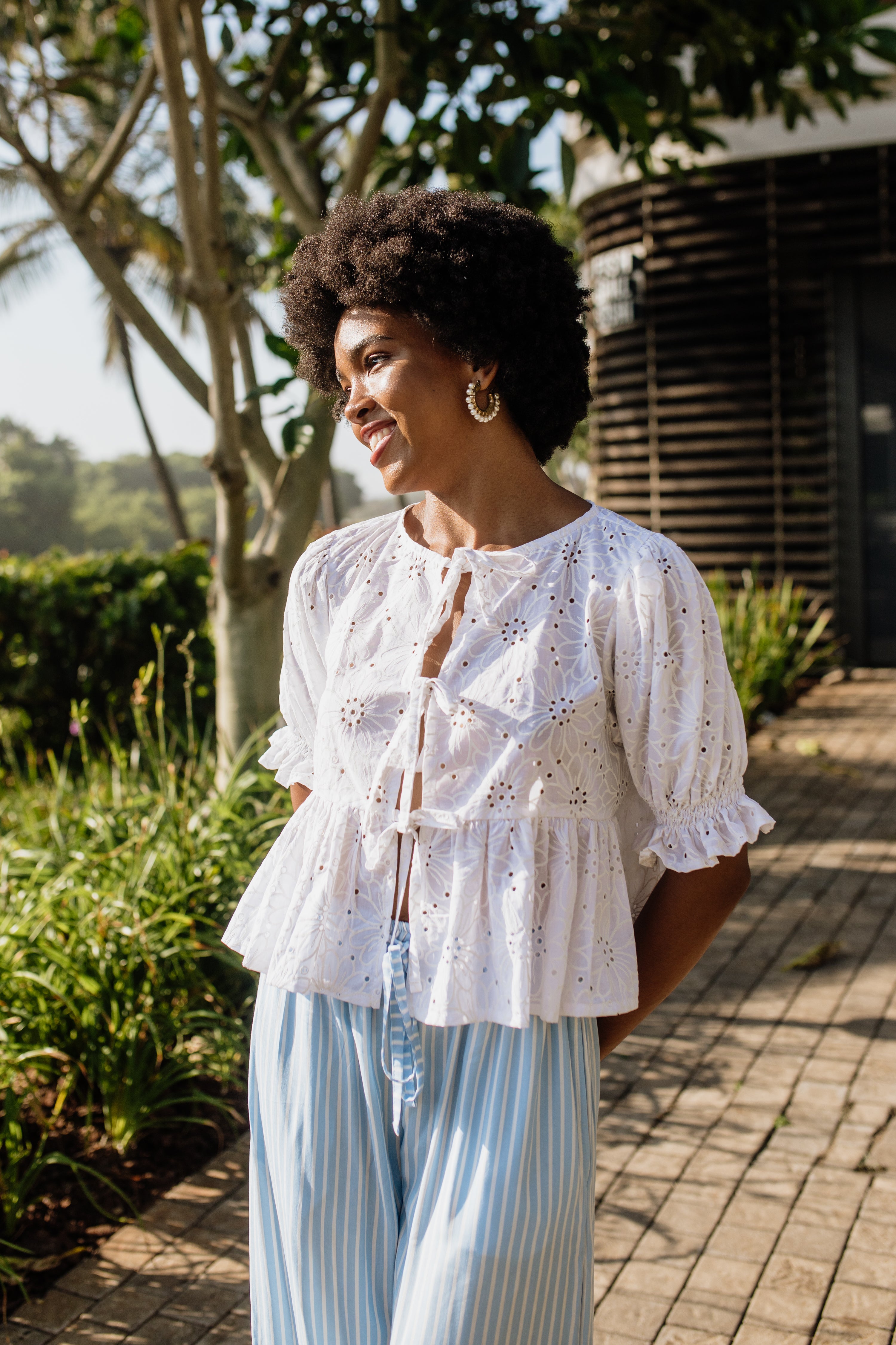 London Short Sleeve Top | White