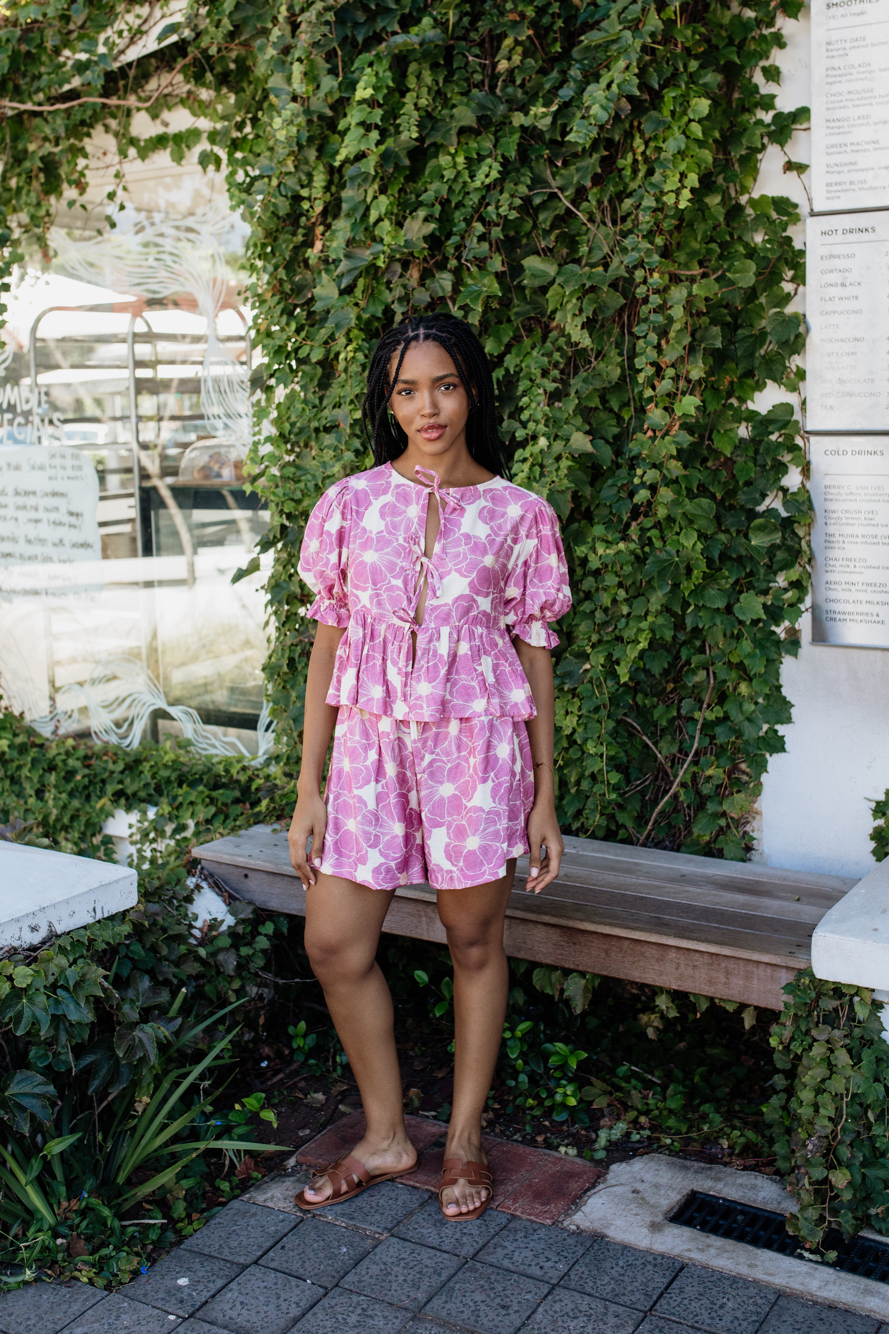 London Shortsleeve Set | Lilac Floral
