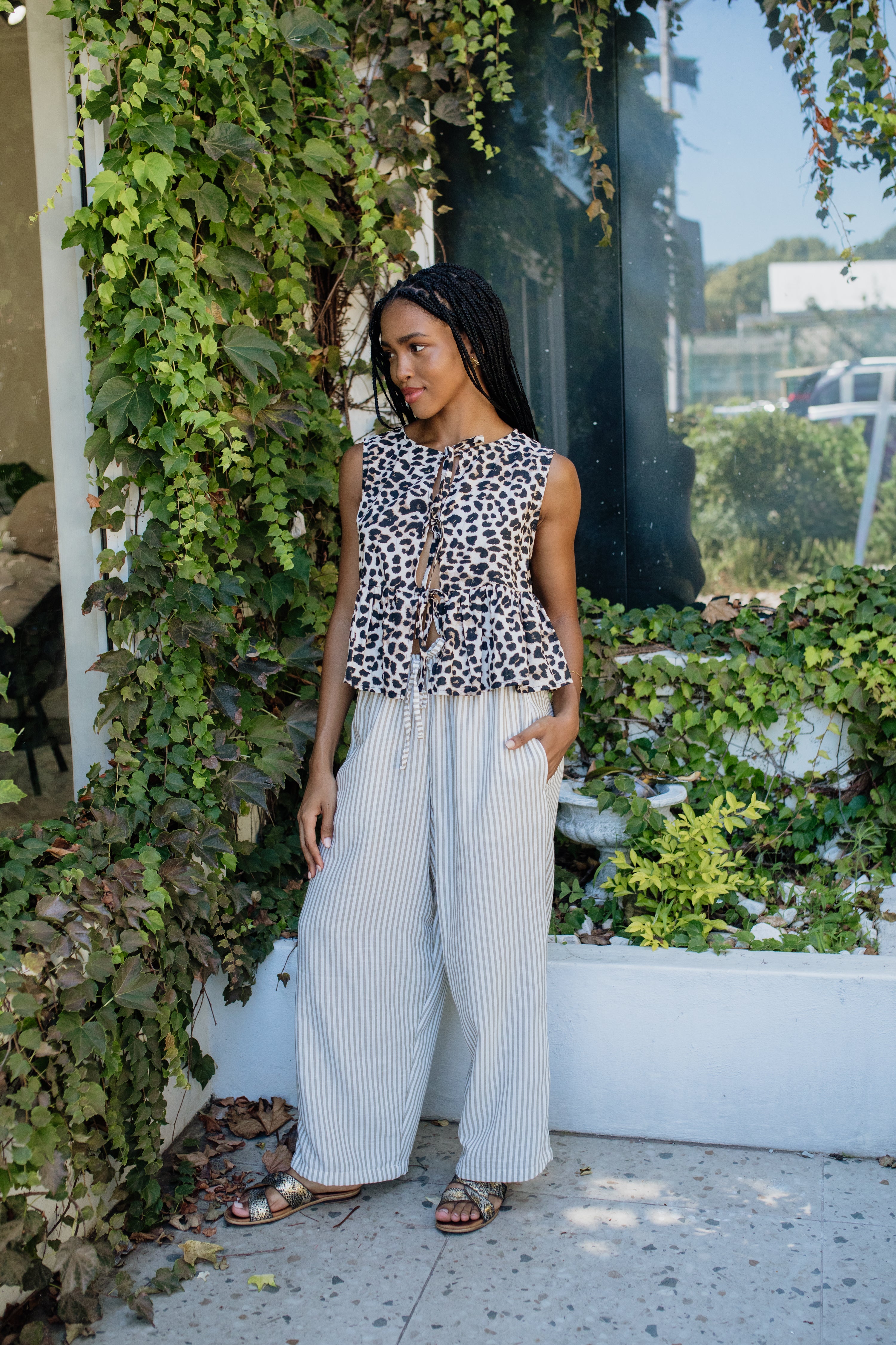 London Set Long | Khaki & Cream