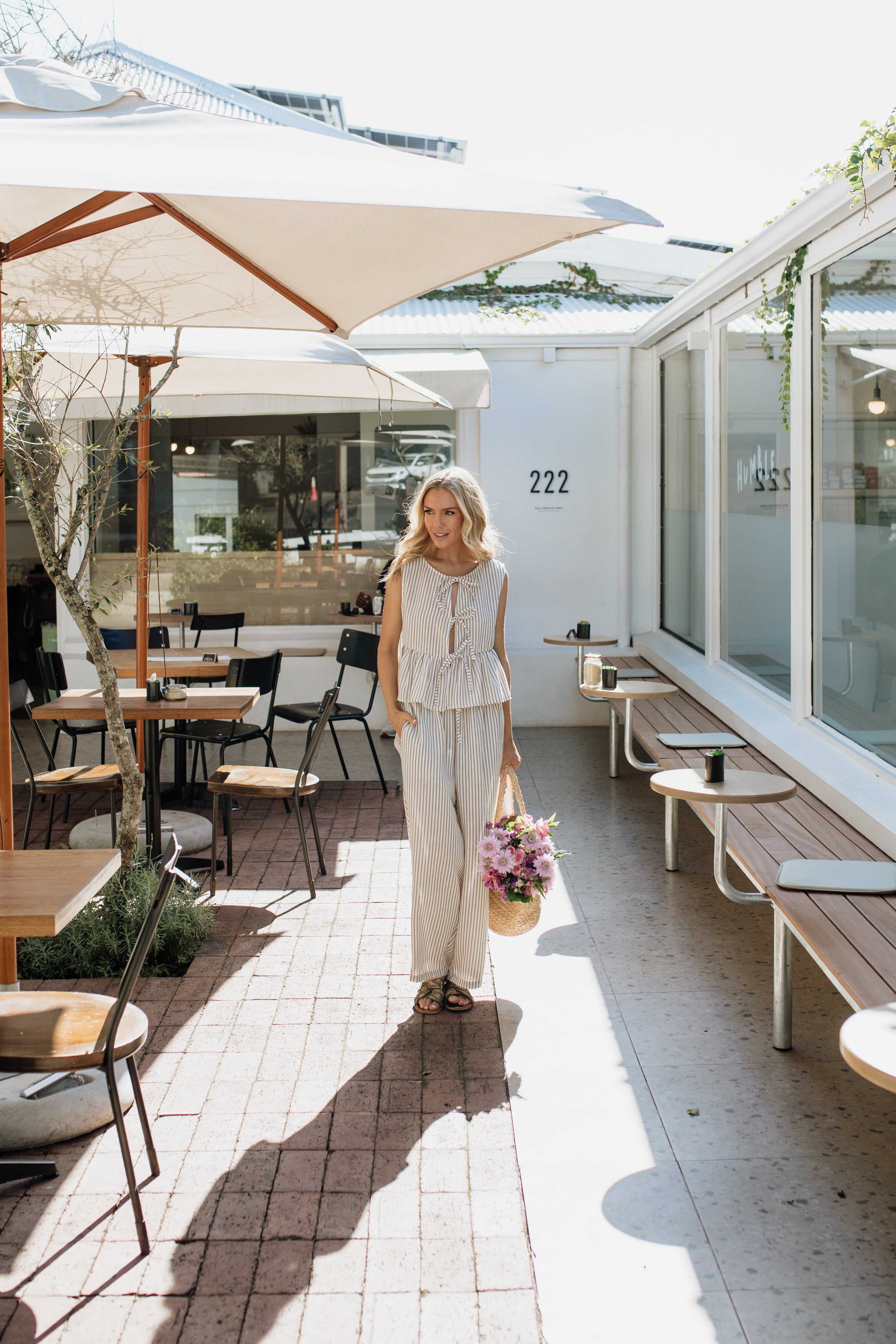 London Set Long | Khaki & Cream