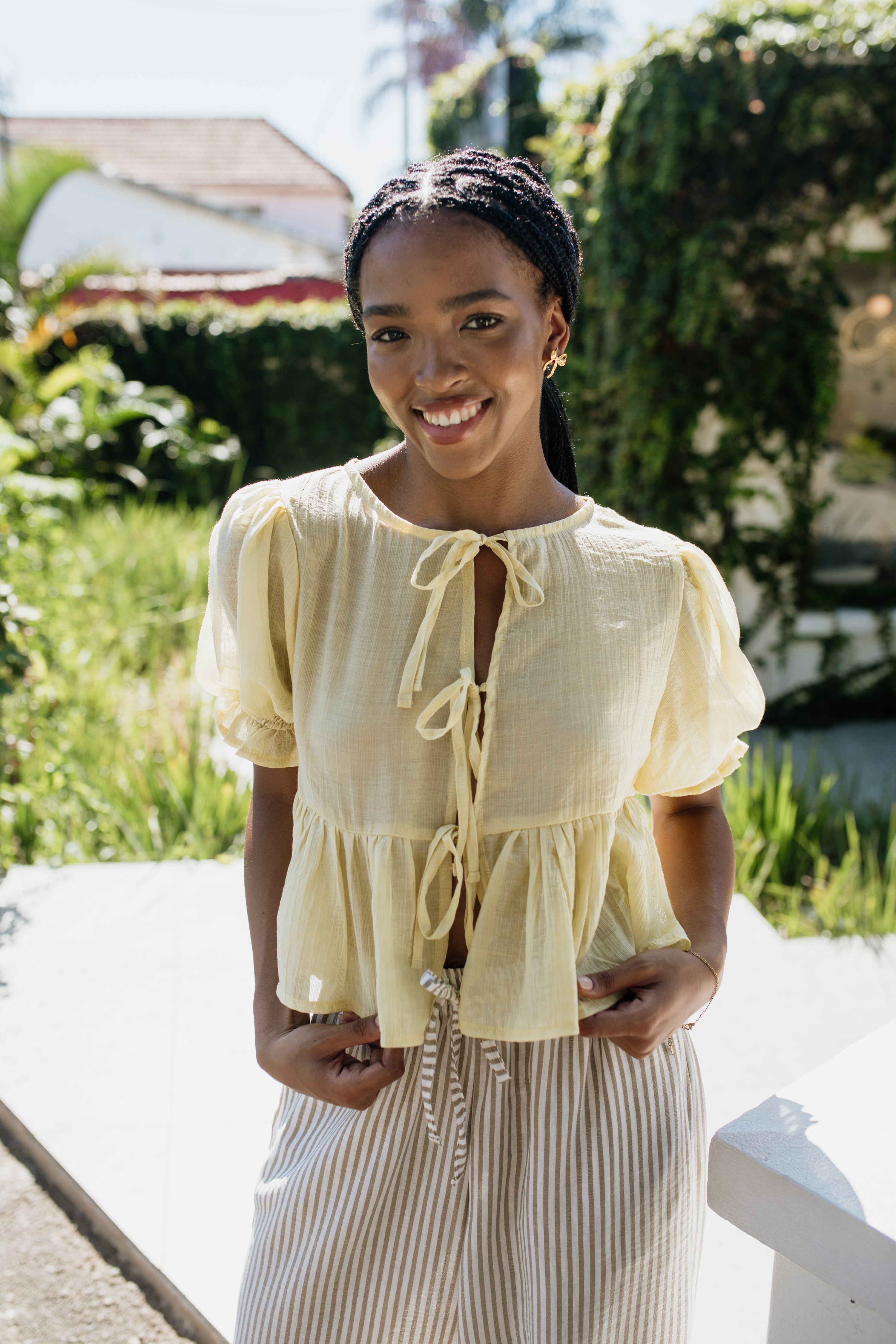 London Short Sleeve Top | Baby Yellow