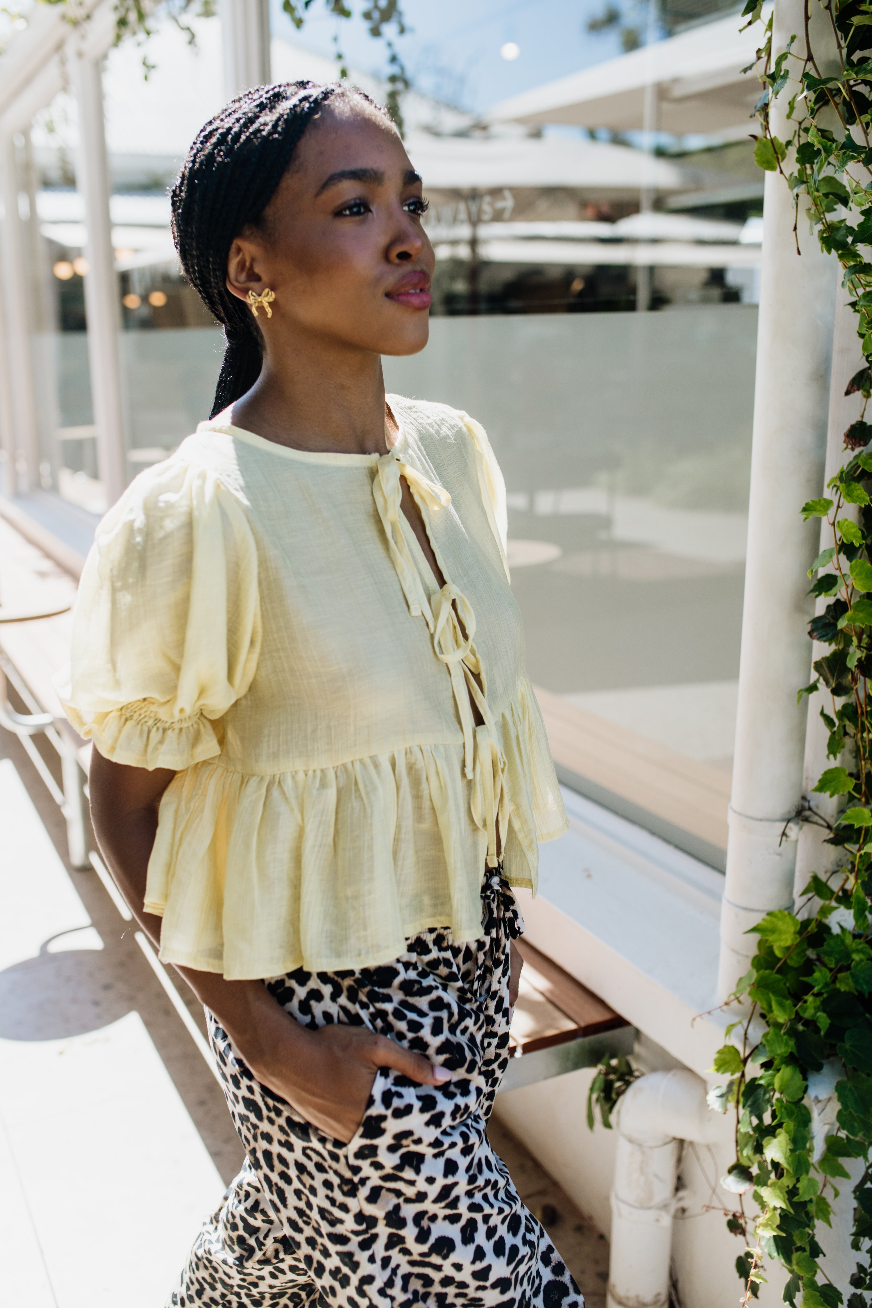 London Short Sleeve Top | Baby Yellow