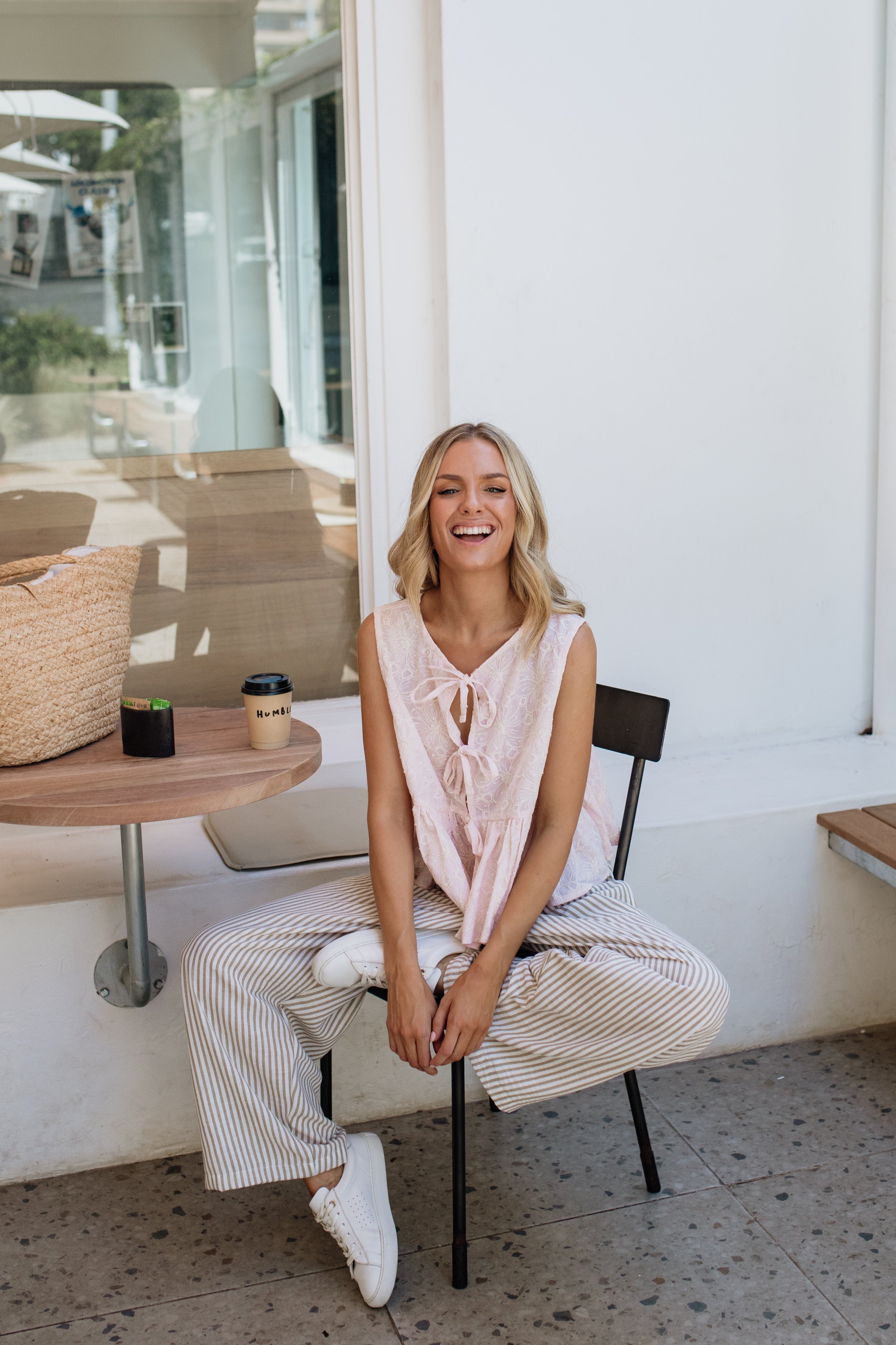 London Sleeveless Top | Baby Pink