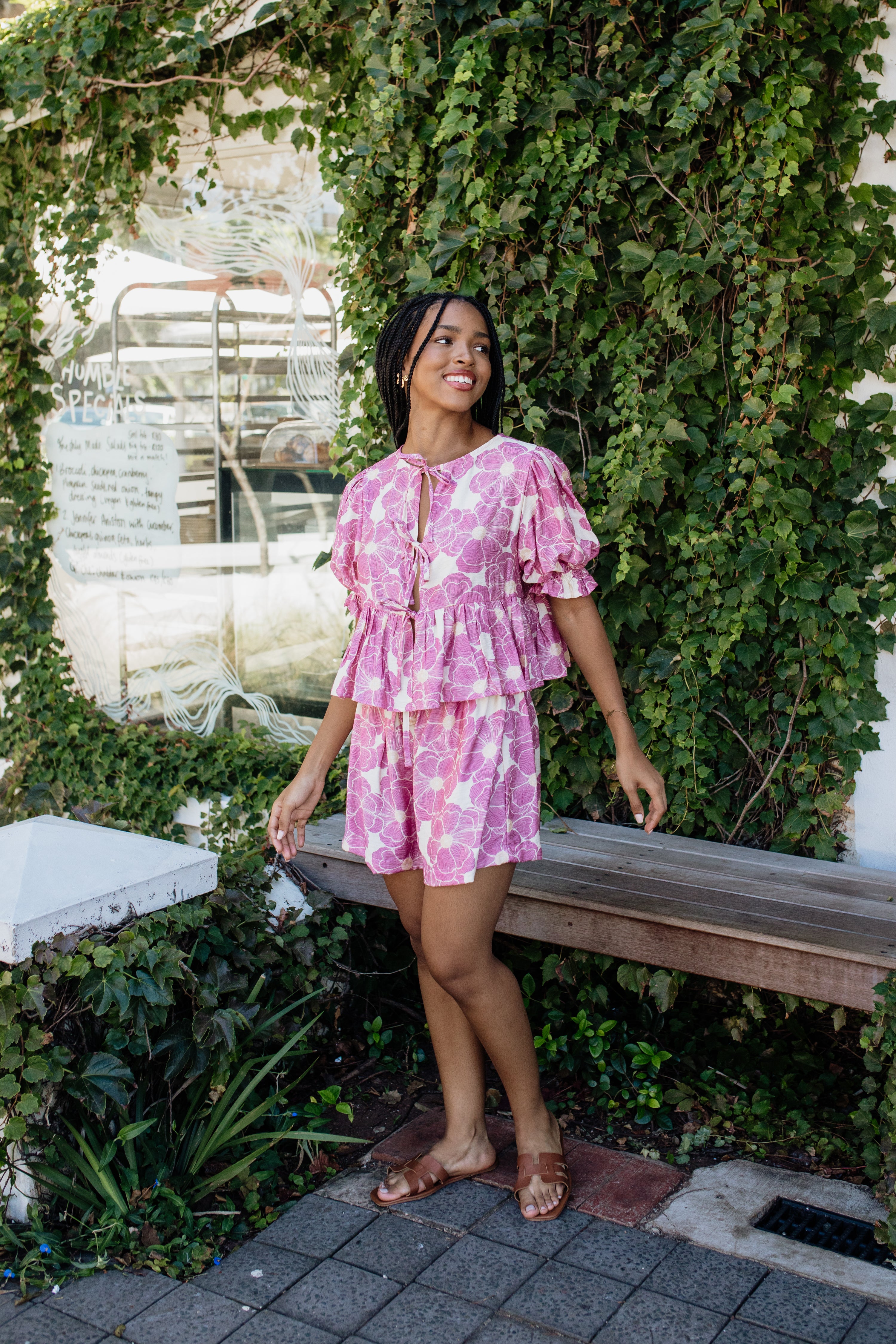 London Shortsleeve Set | Lilac Floral