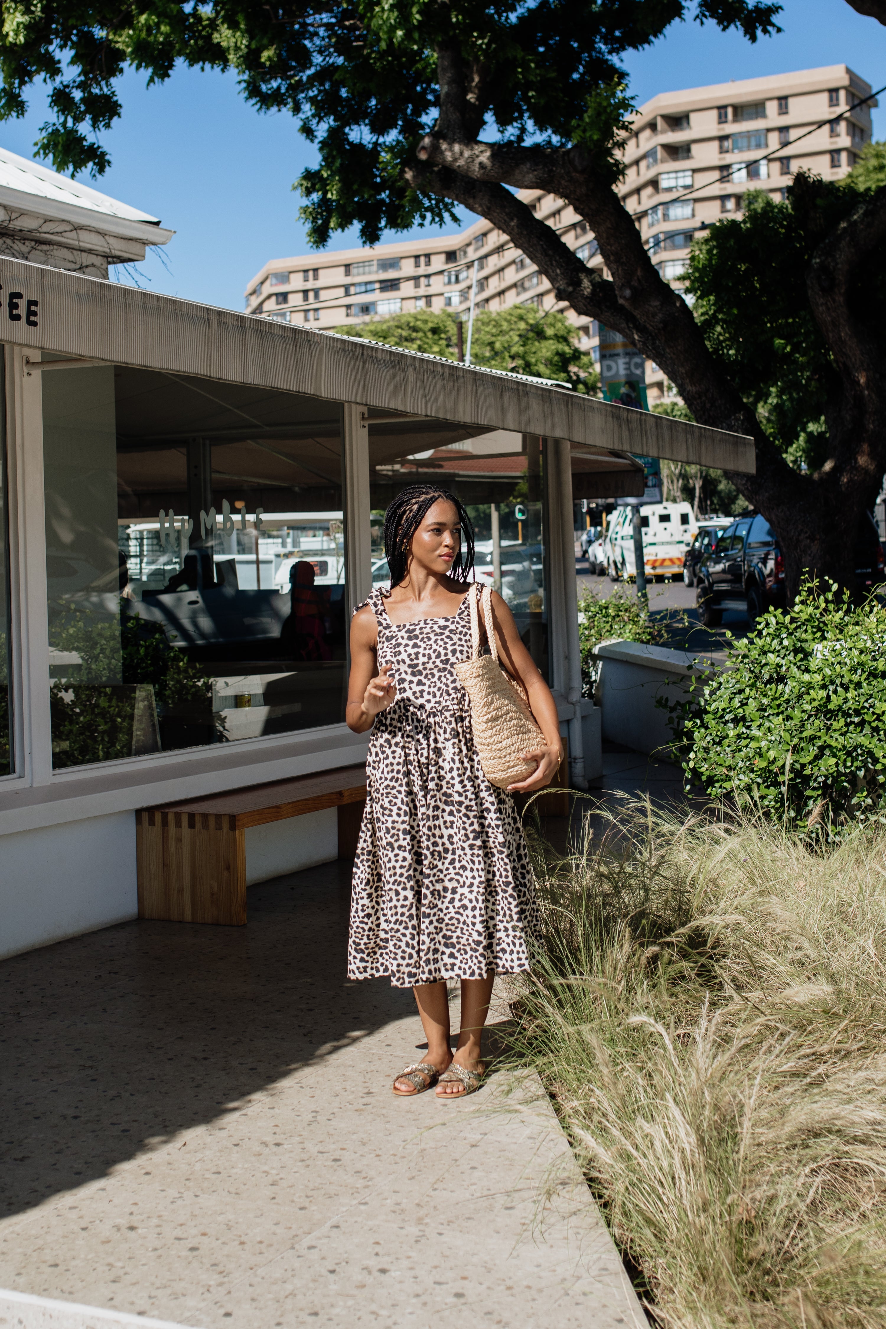 Leah Midi Dress | Leopard Print