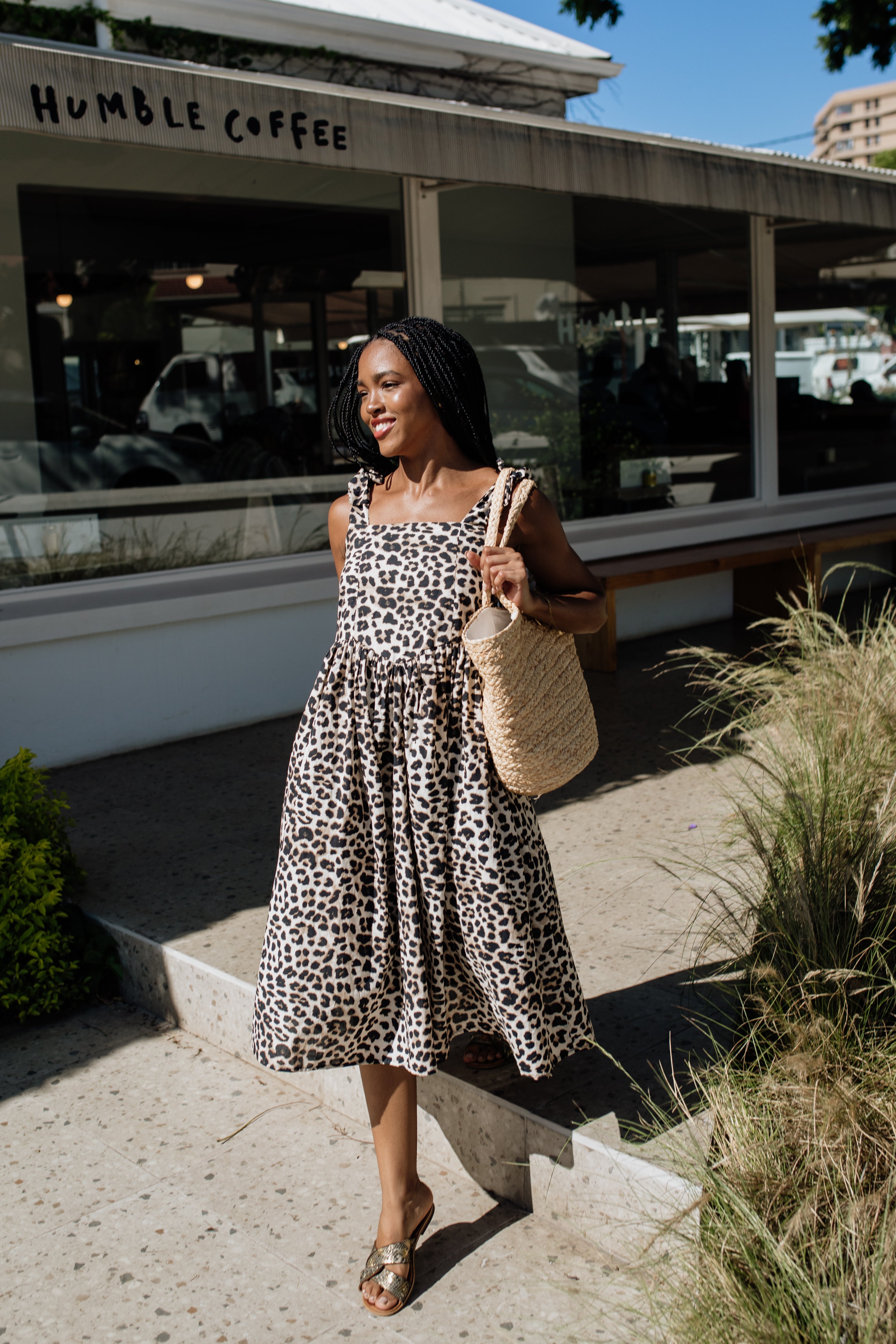 Leah Midi Dress | Leopard Print