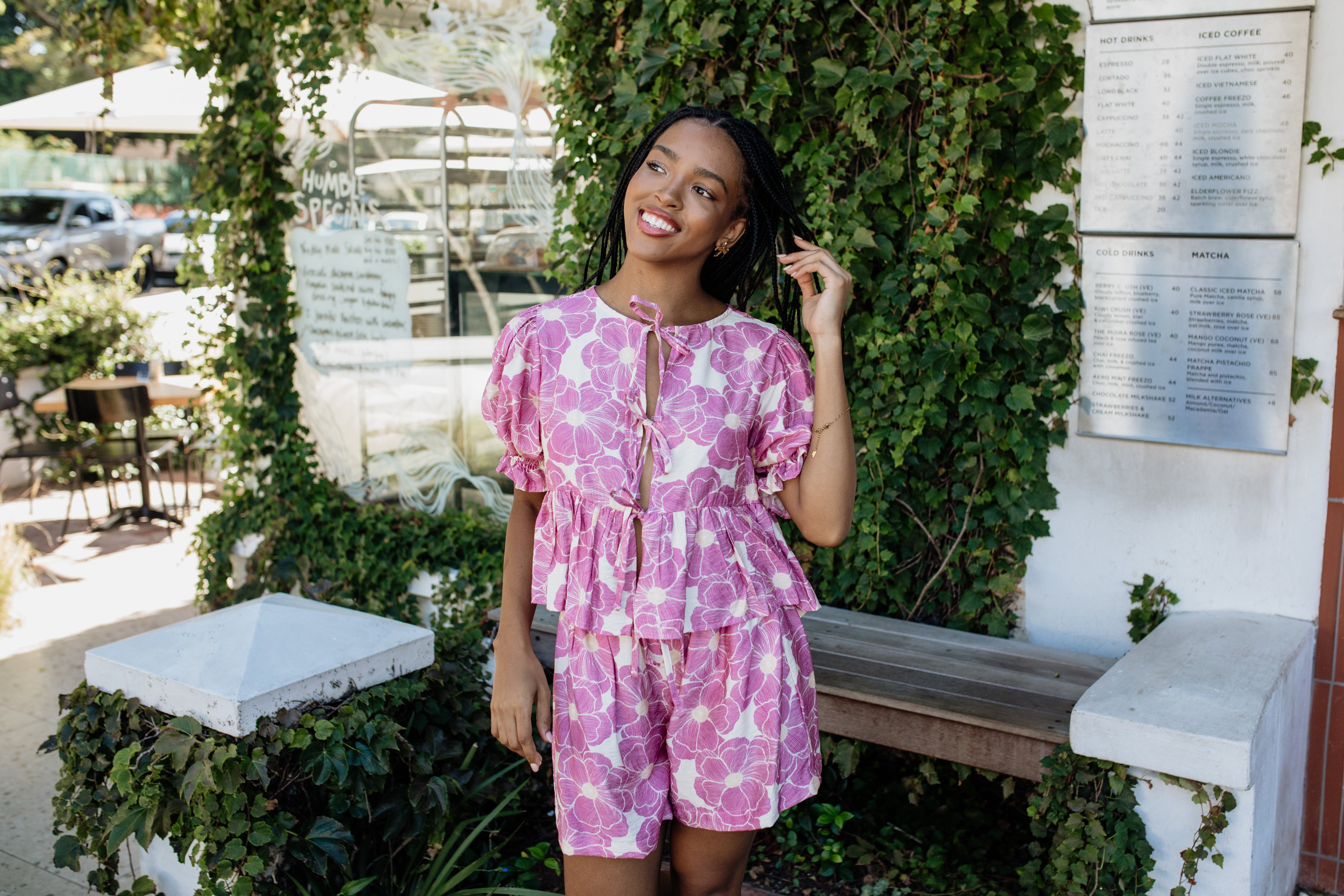 London Shortsleeve Set | Lilac Floral