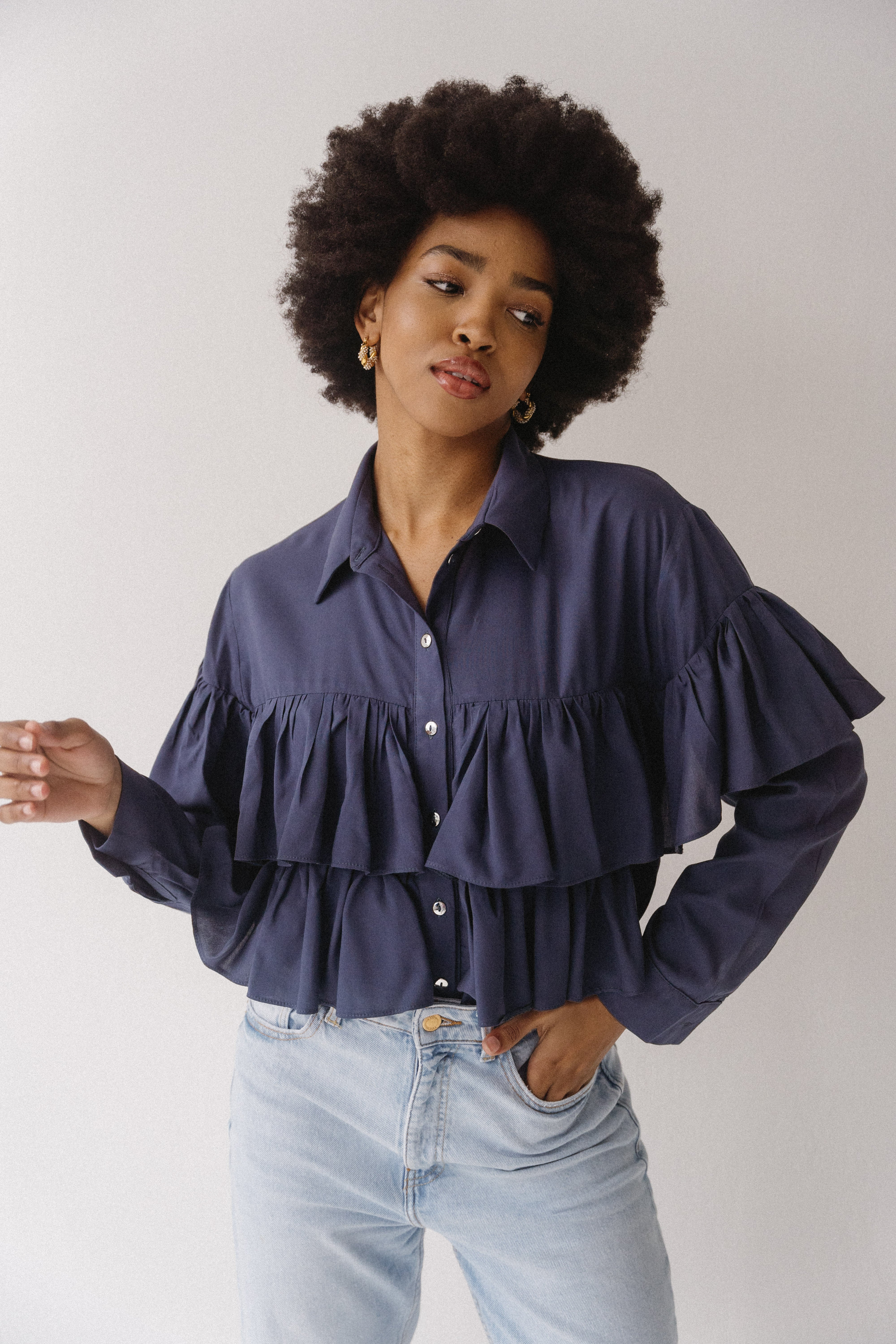 Elena Shirt Sample | Navy