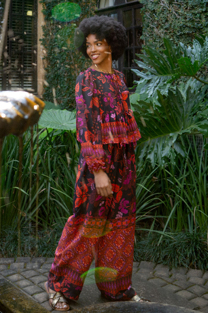 London Set Long | Fushia Floral