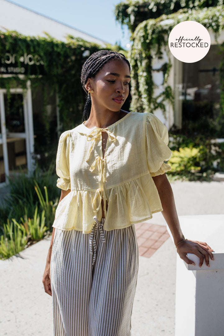 London Short Sleeve Top | Baby Yellow
